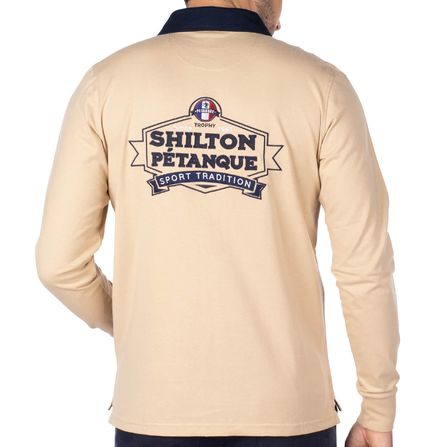 Polo masters de pétanque Beige  - vu de dos - Shilton