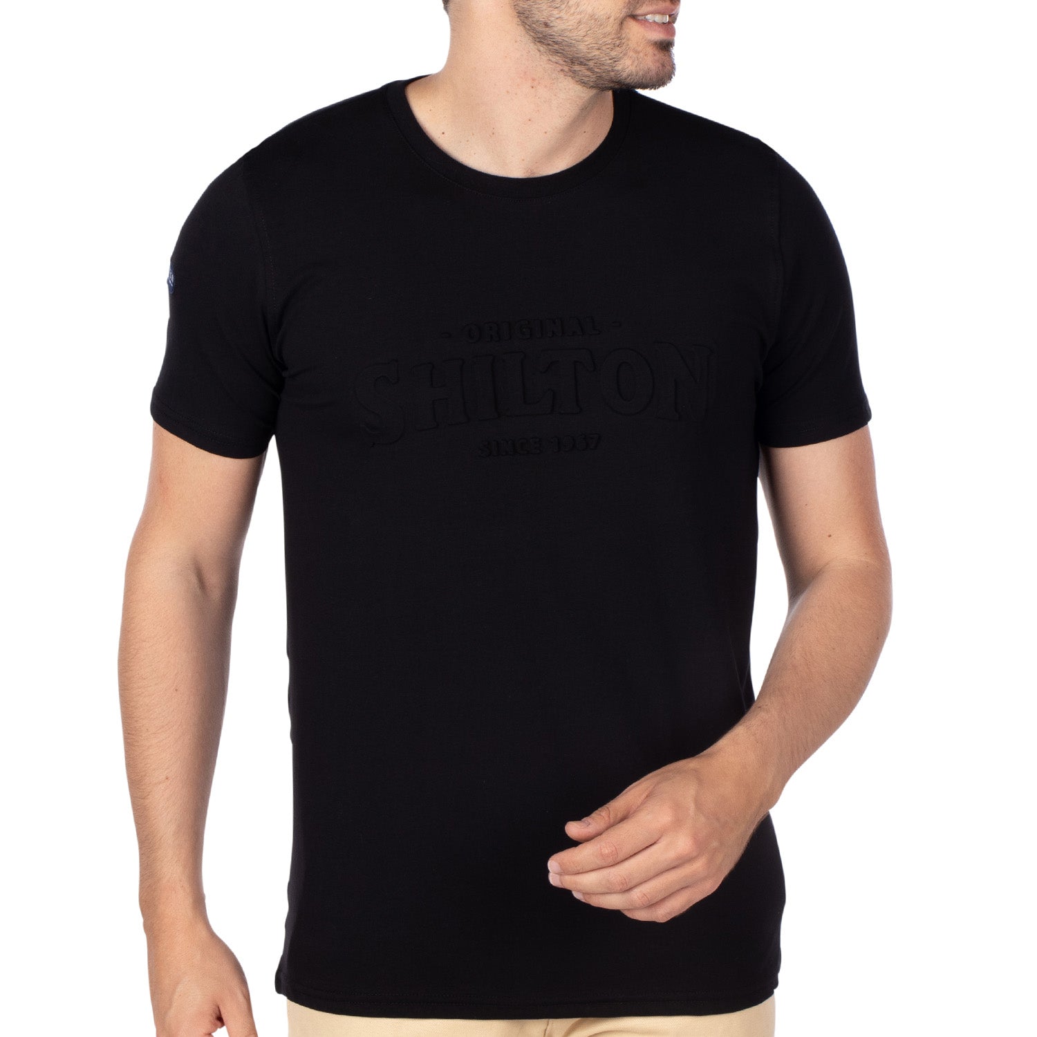 T-shirt basic relief Noir - Shilton