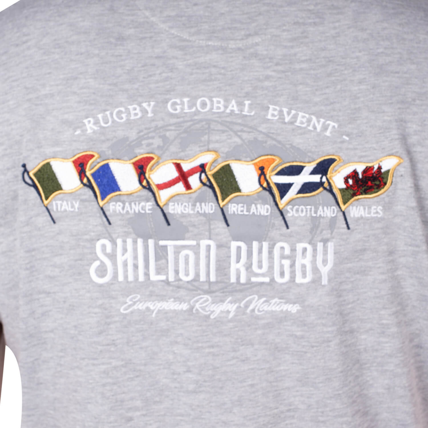 Polo European Rugby Nations Gris
