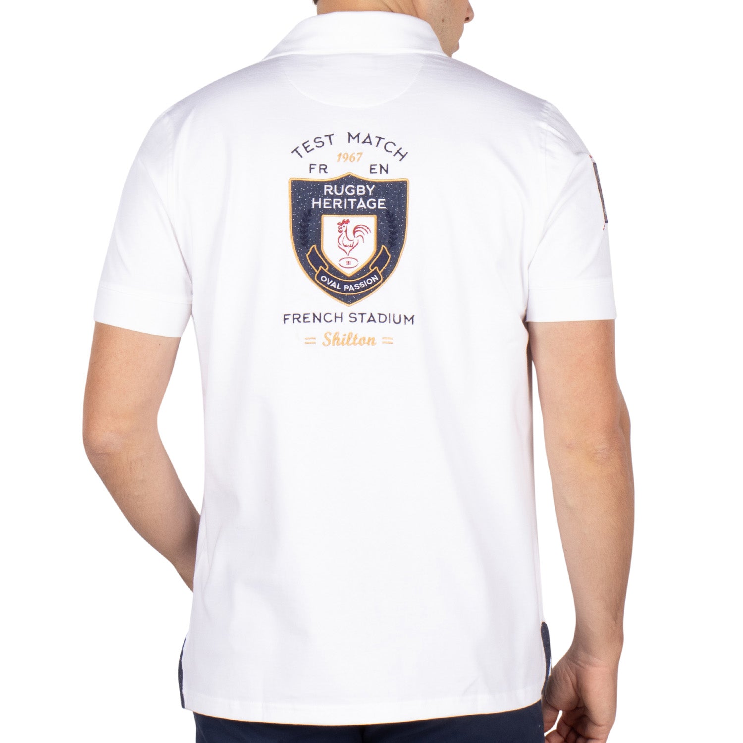 Polo Rugby France Rooster Blanc