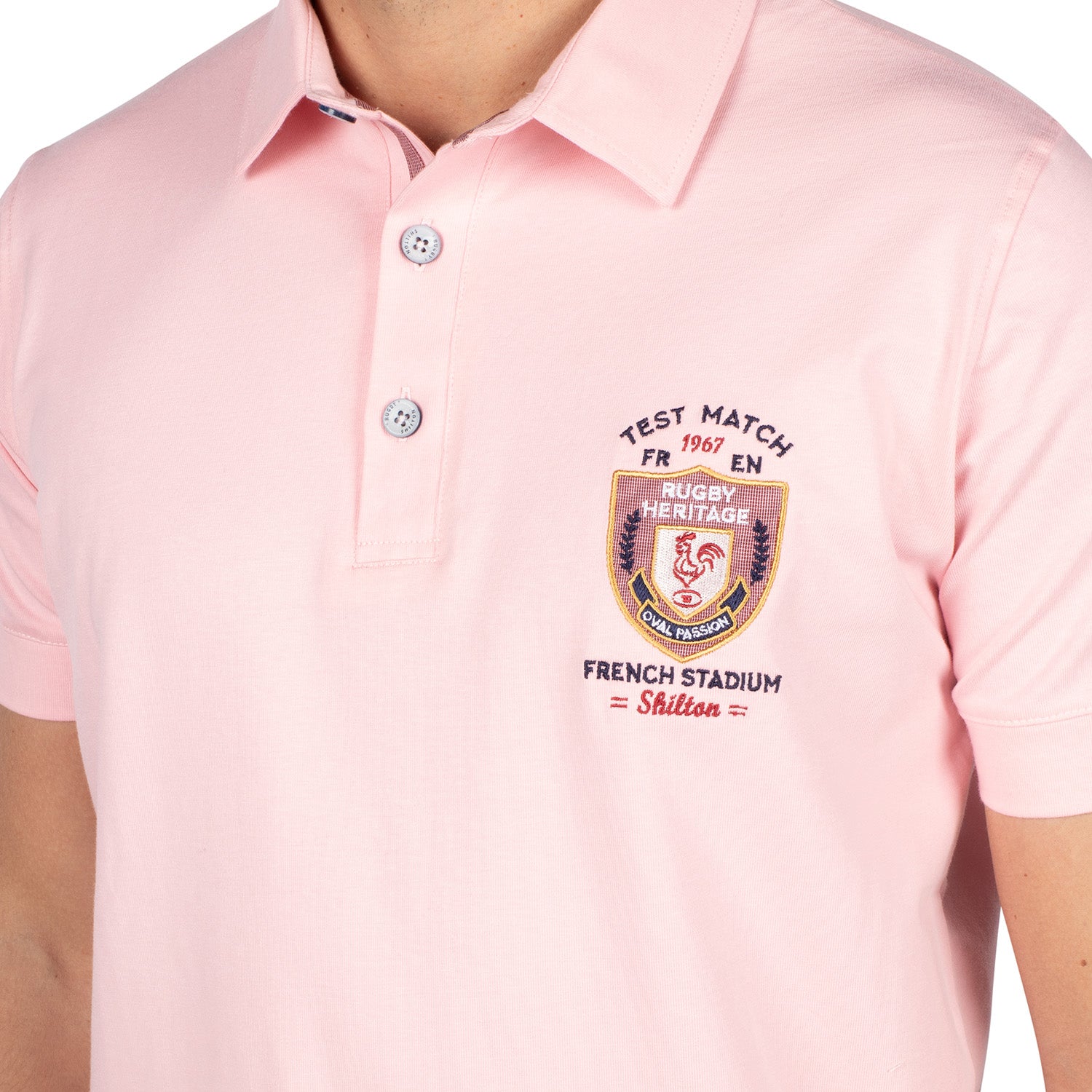 Polo Rugby France Rooster Rose