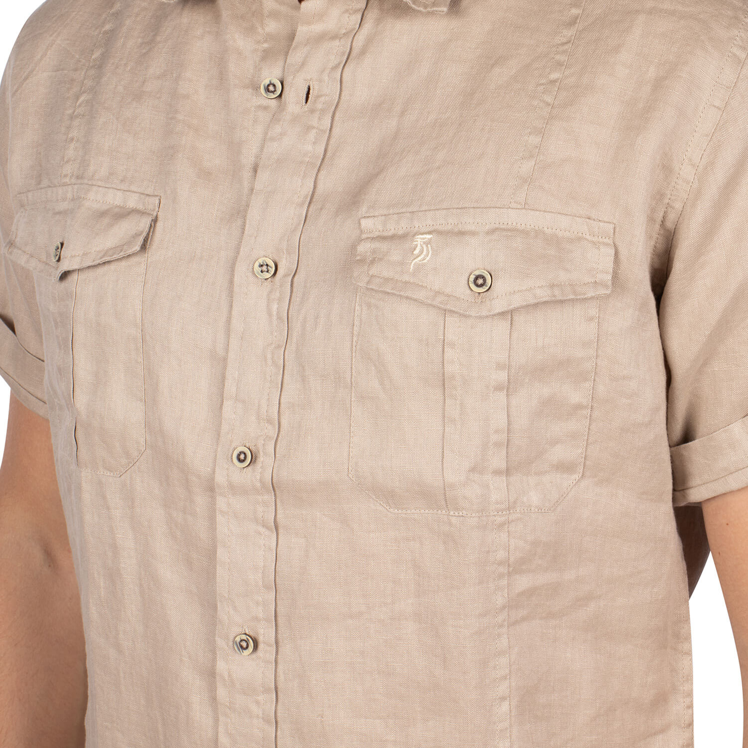 Chemise Mc Basic Lin Beige