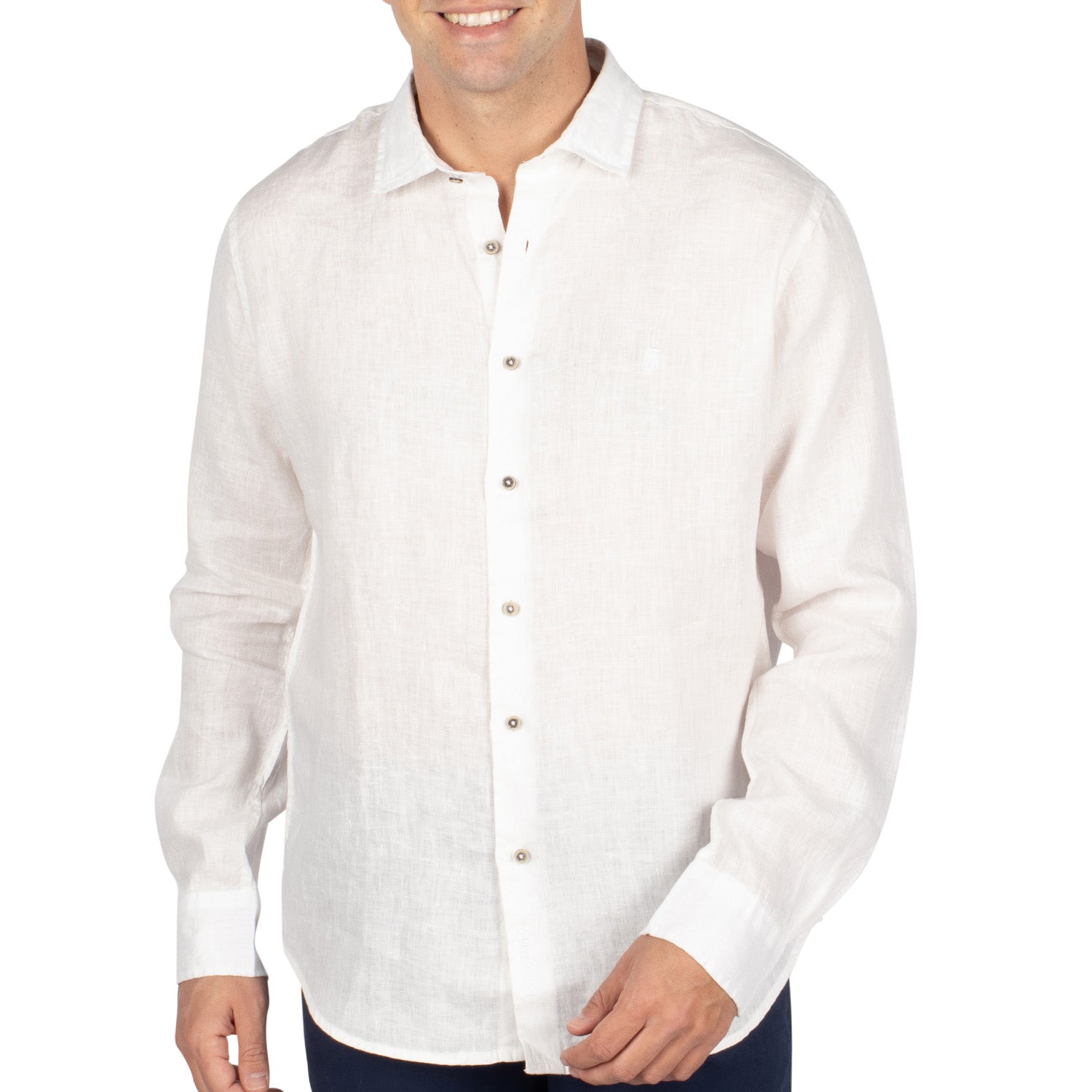 Chemise lin basic Blanc - Shilton