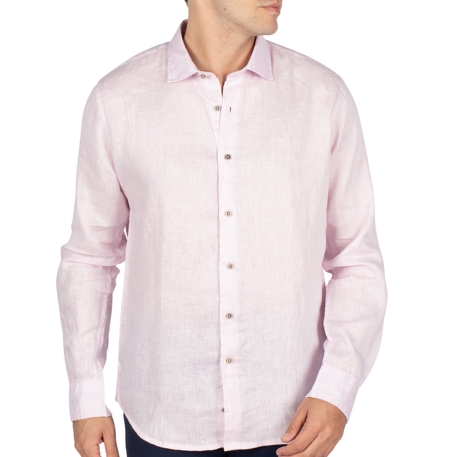 Chemise Ml Basic Lin Rose