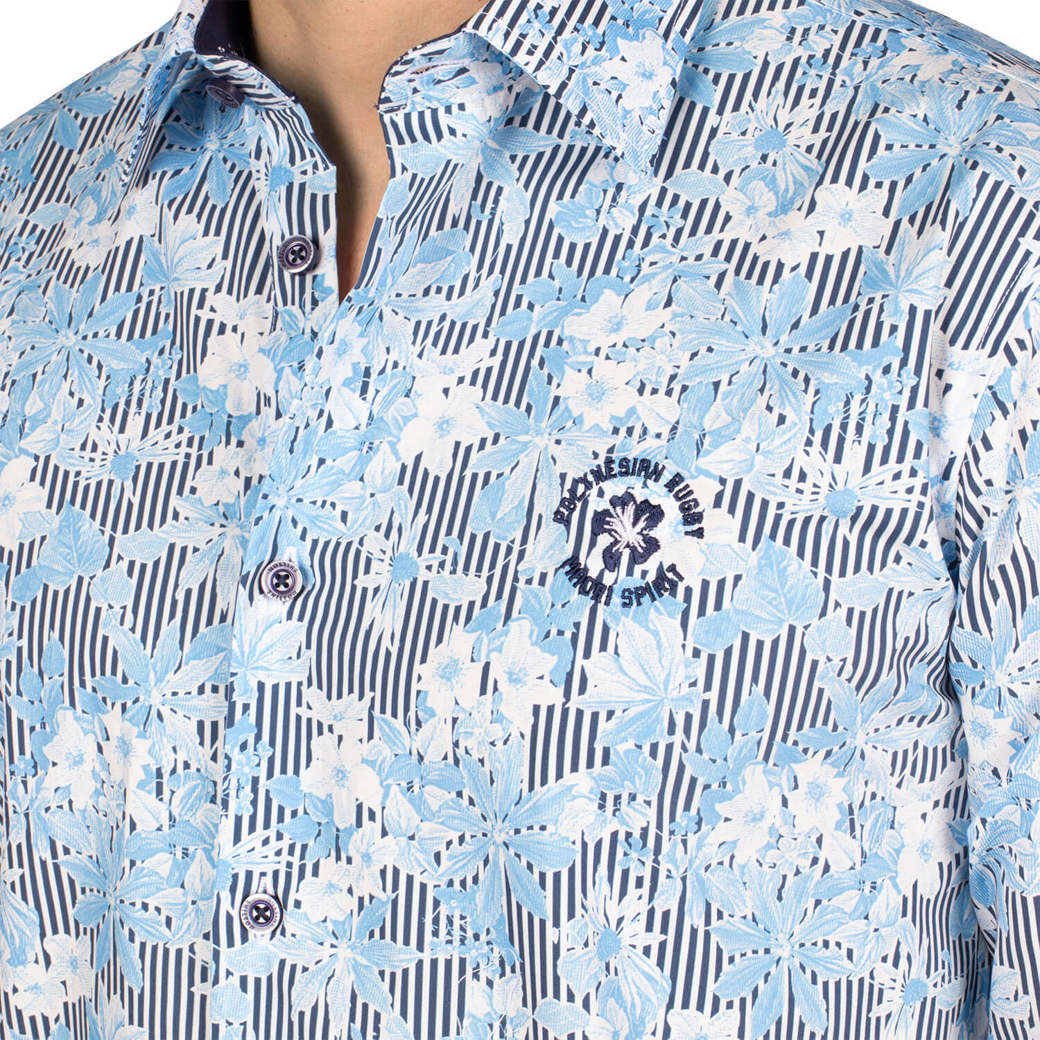 Chemise Ml Flower Navy