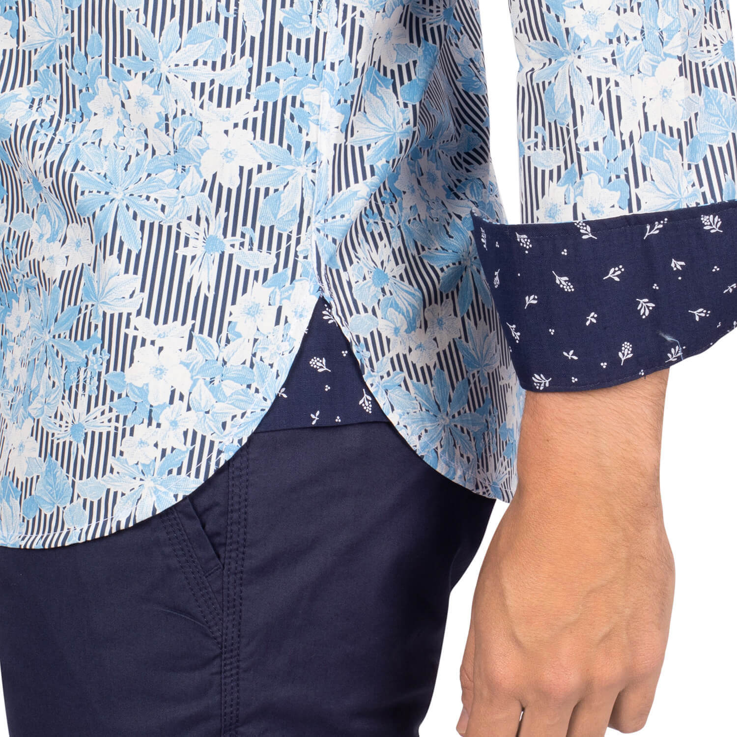 Chemise Ml Flower Navy