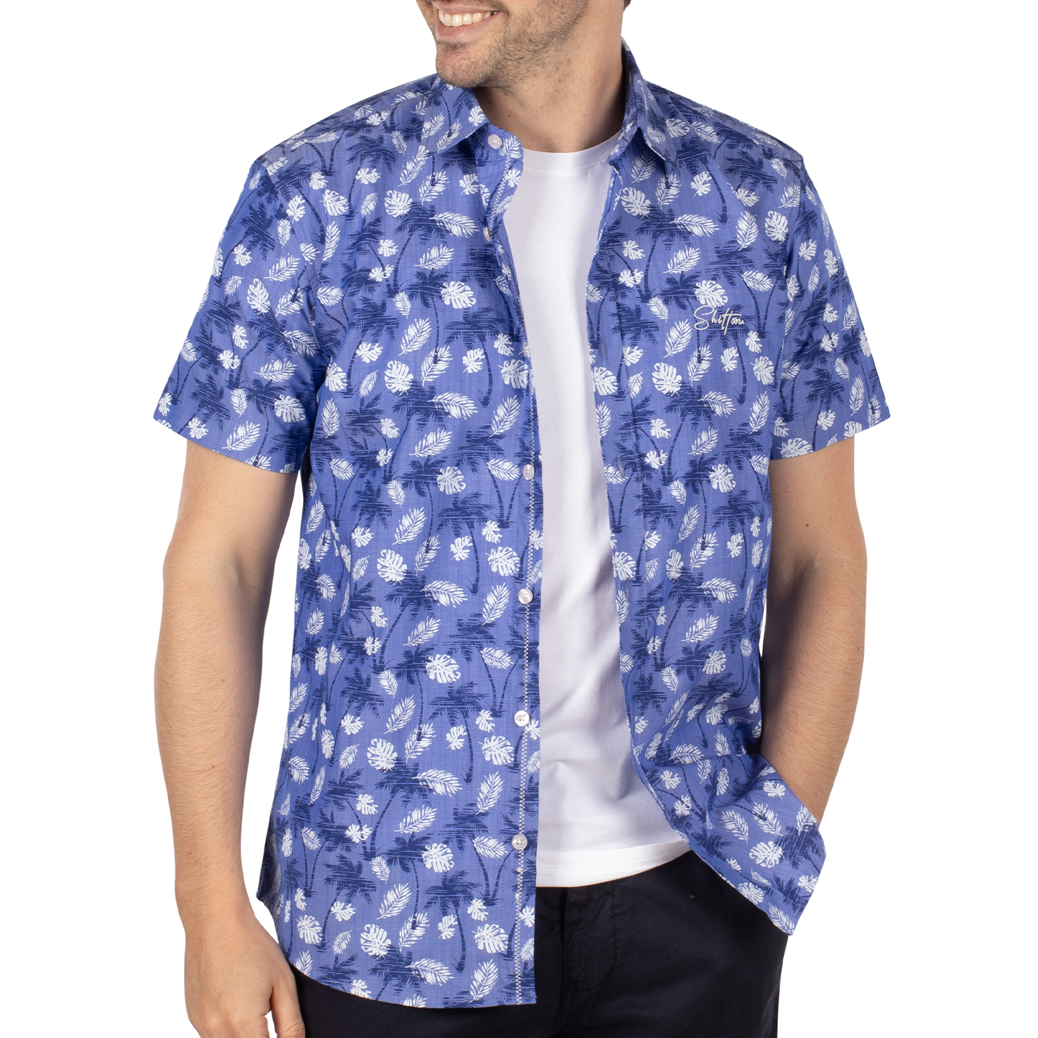 Chemise hawaï lagune