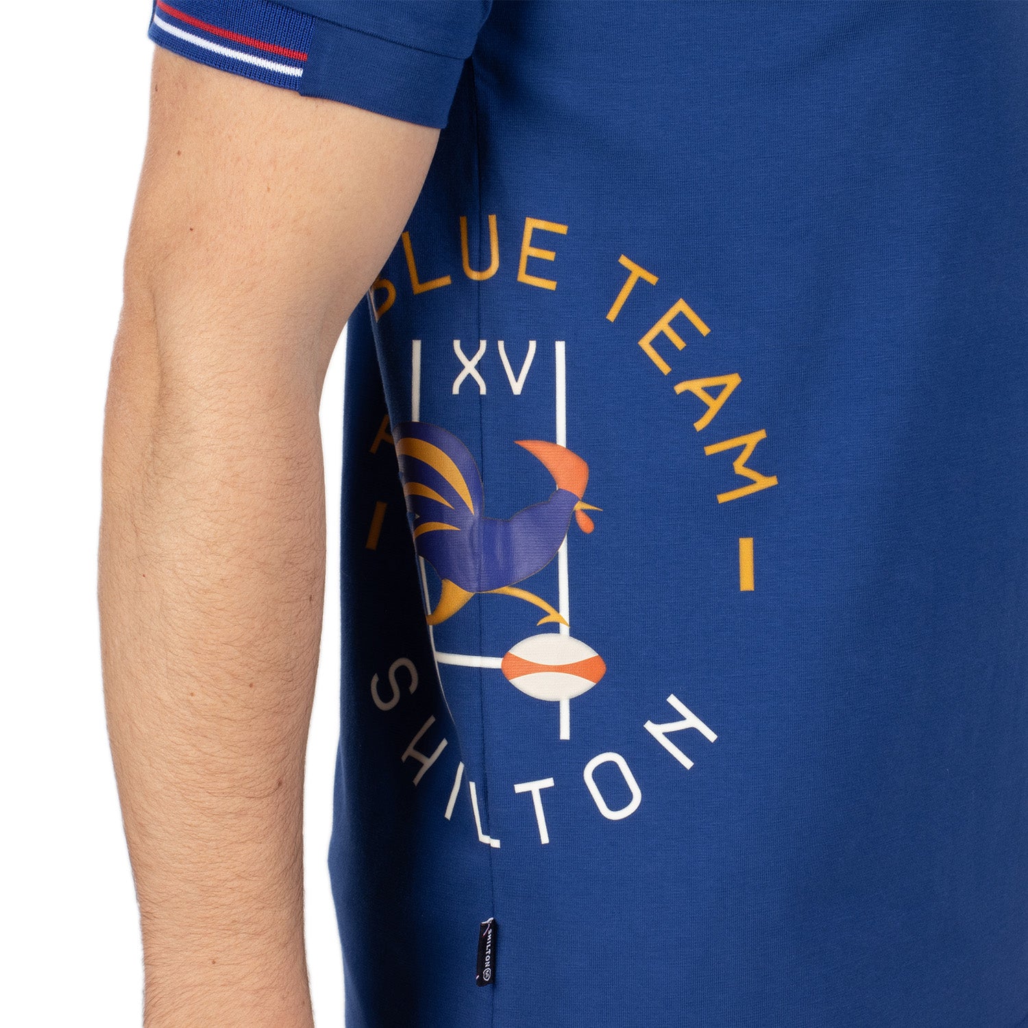 T-shirt rugby blue side