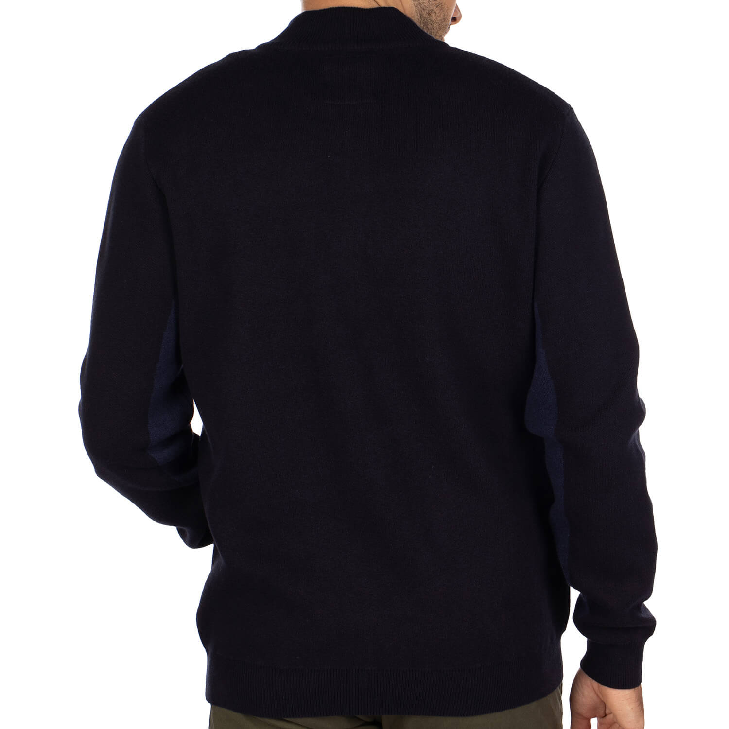 Pull Col Cheminee Bicolore Navy