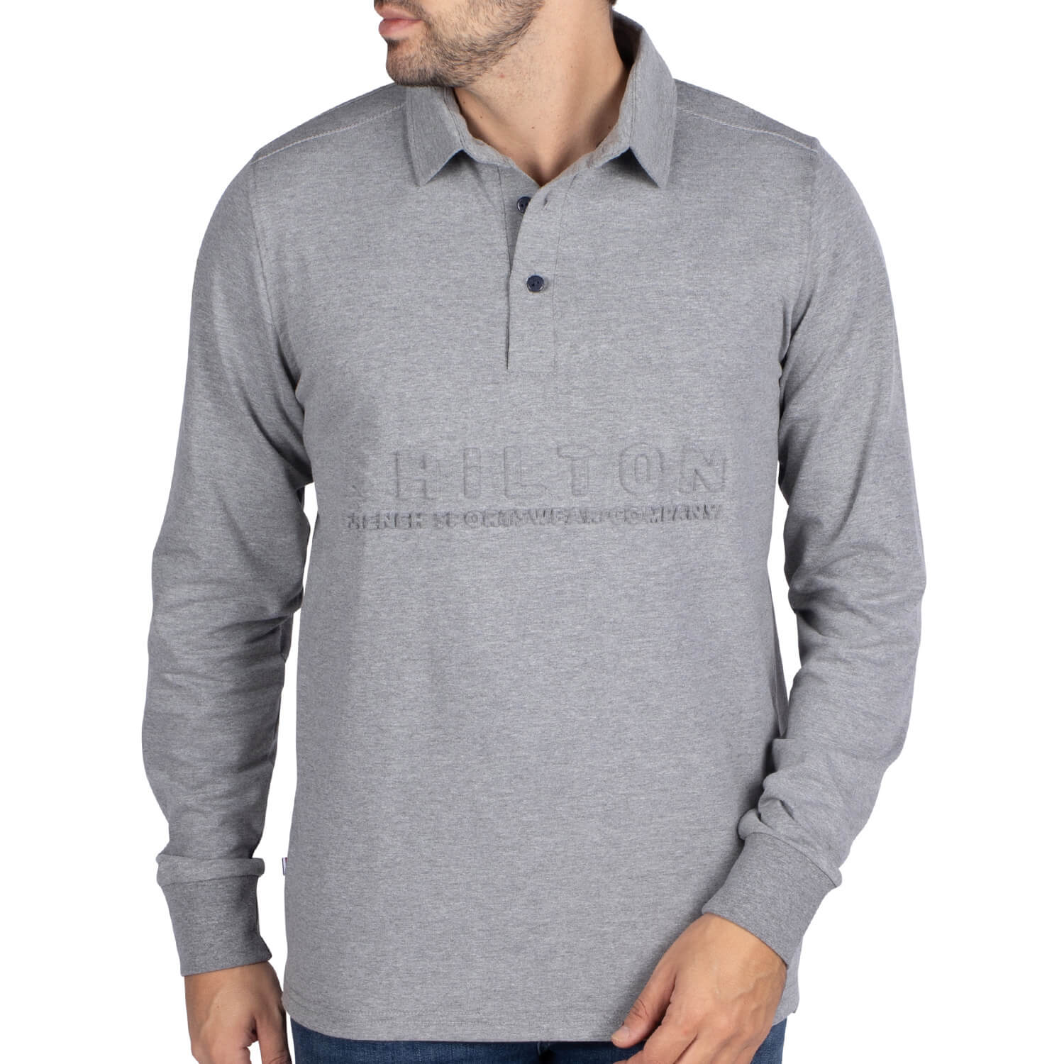 Polo Ml Cpy Embossing Gris