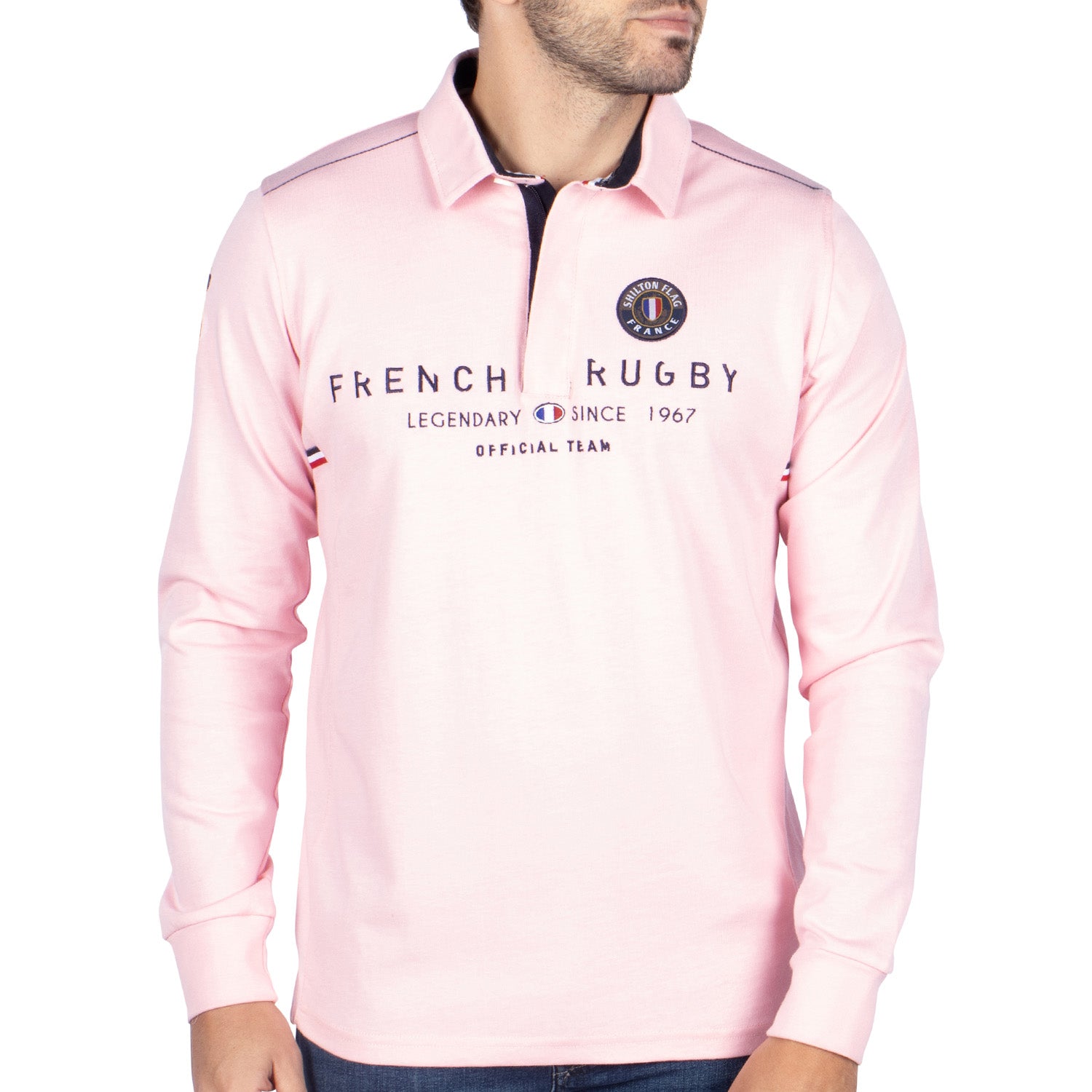 Polo French Rugby Ml Rose