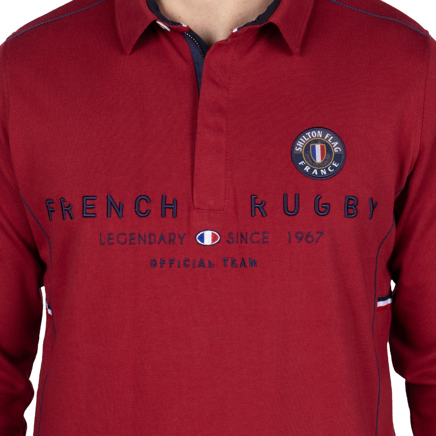 Polo French Rugby Ml Rouge