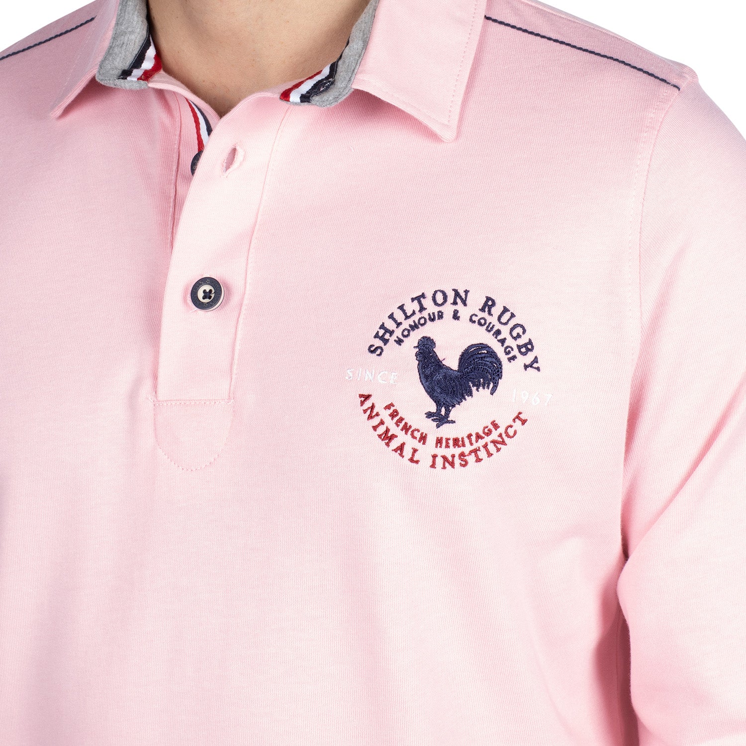 Polo Ml Rugby Coq Fra Rose