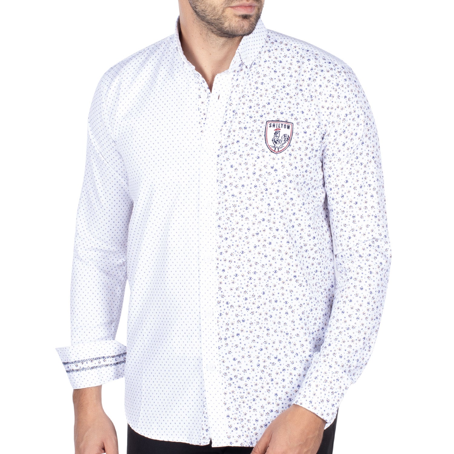 Chemise fleurie patchwork Blanc - Shilton