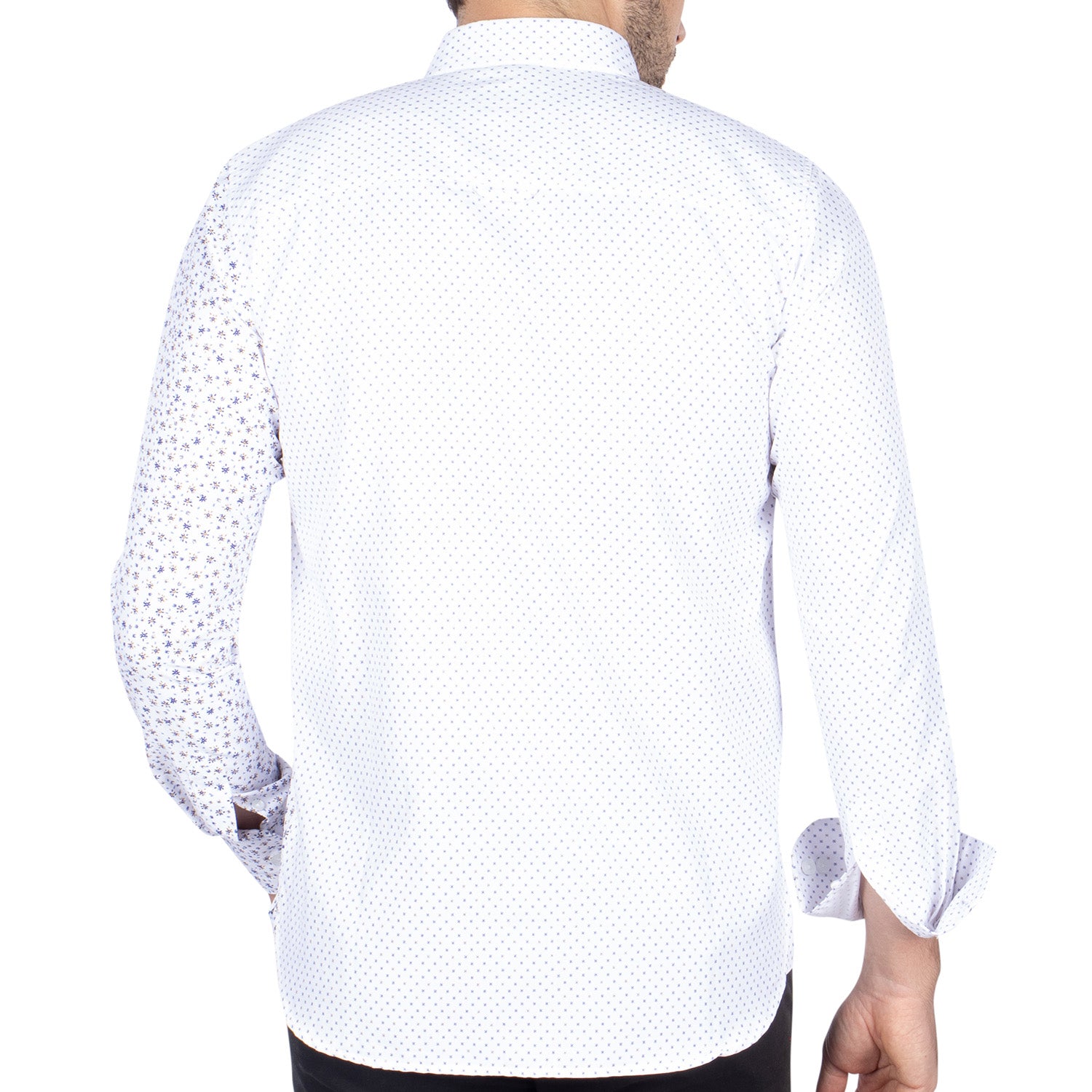 Chemise fleurie patchwork Blanc  - vu de dos - Shilton