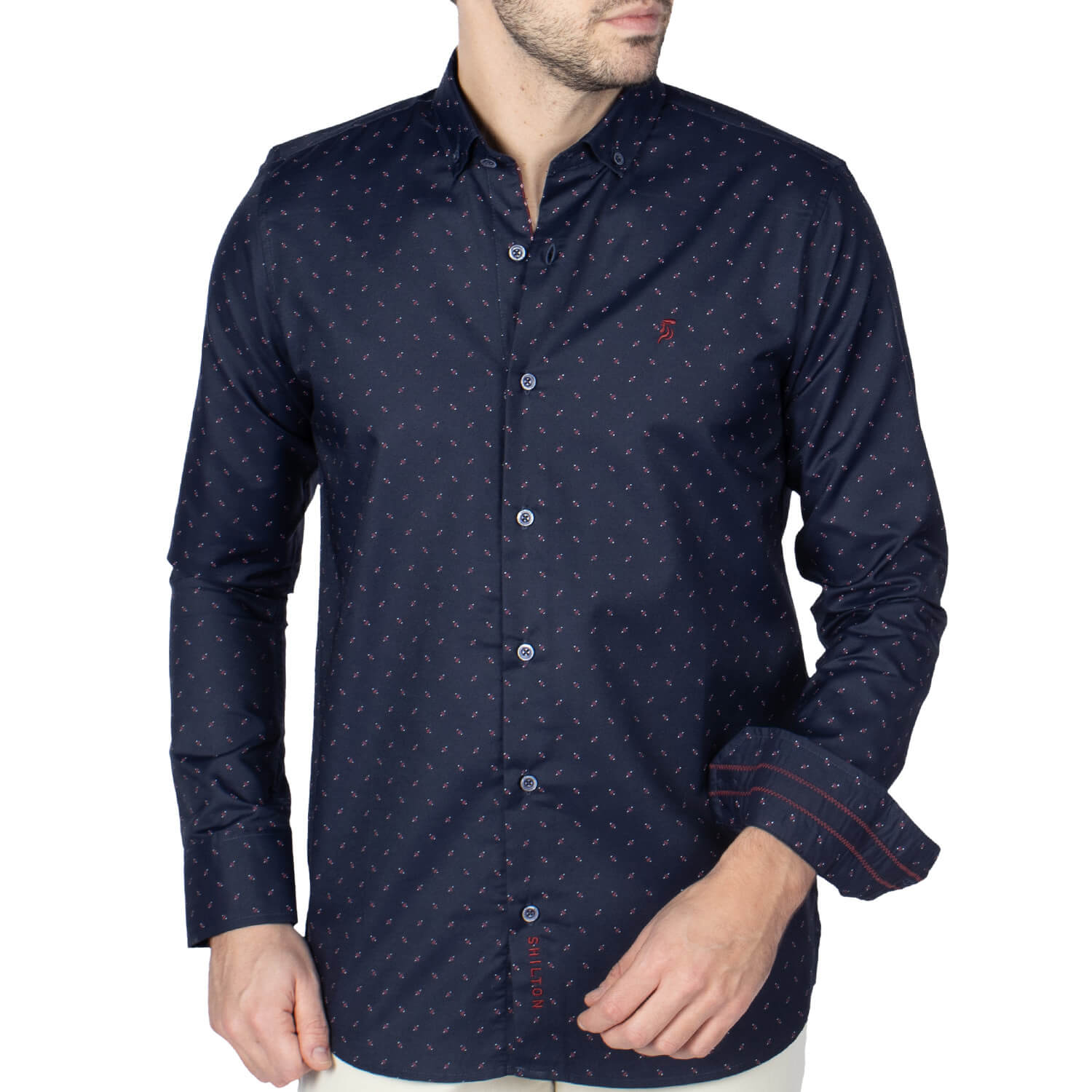 Chemise rugby imprimée Navy - Shilton