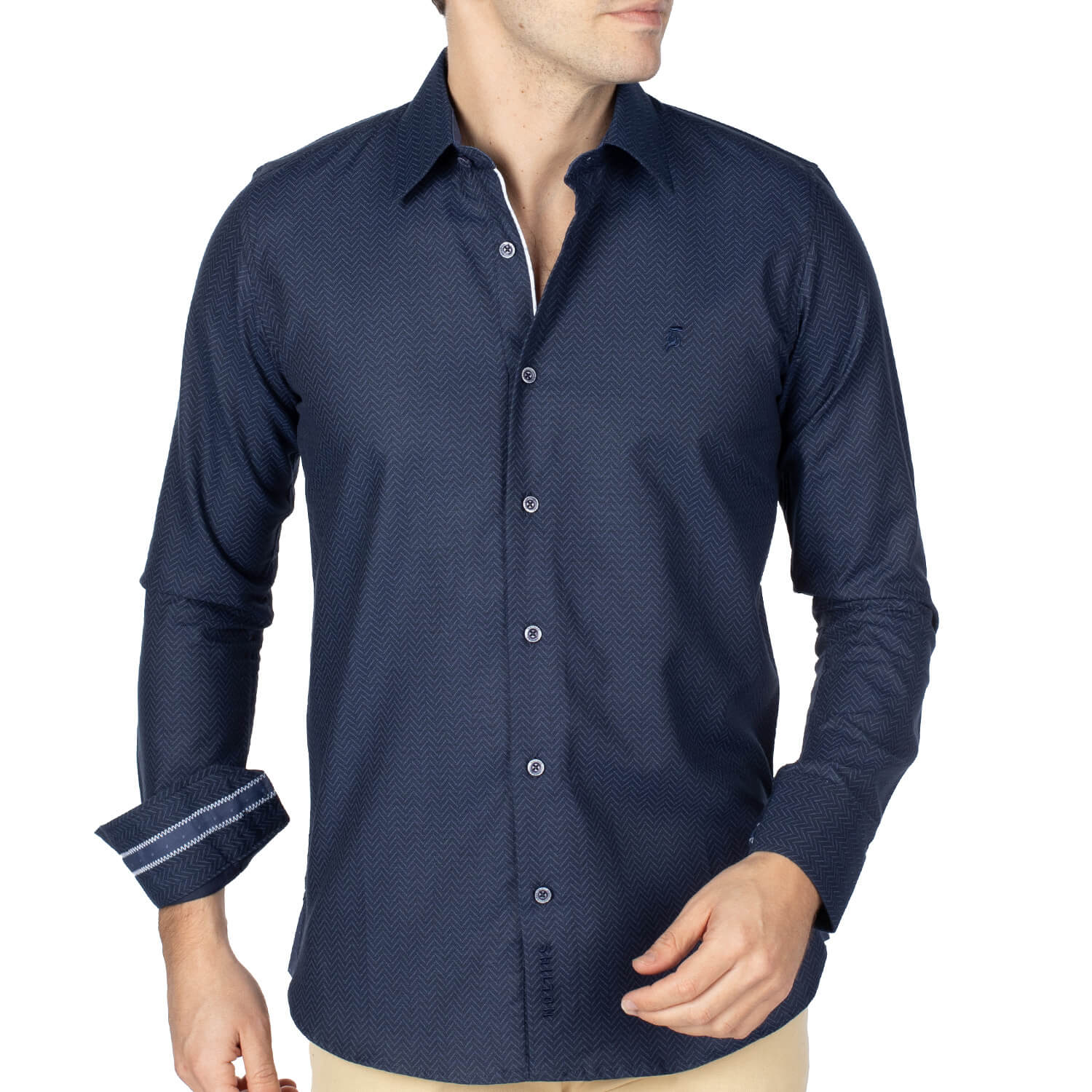 Chemise Ml Chevron Navy