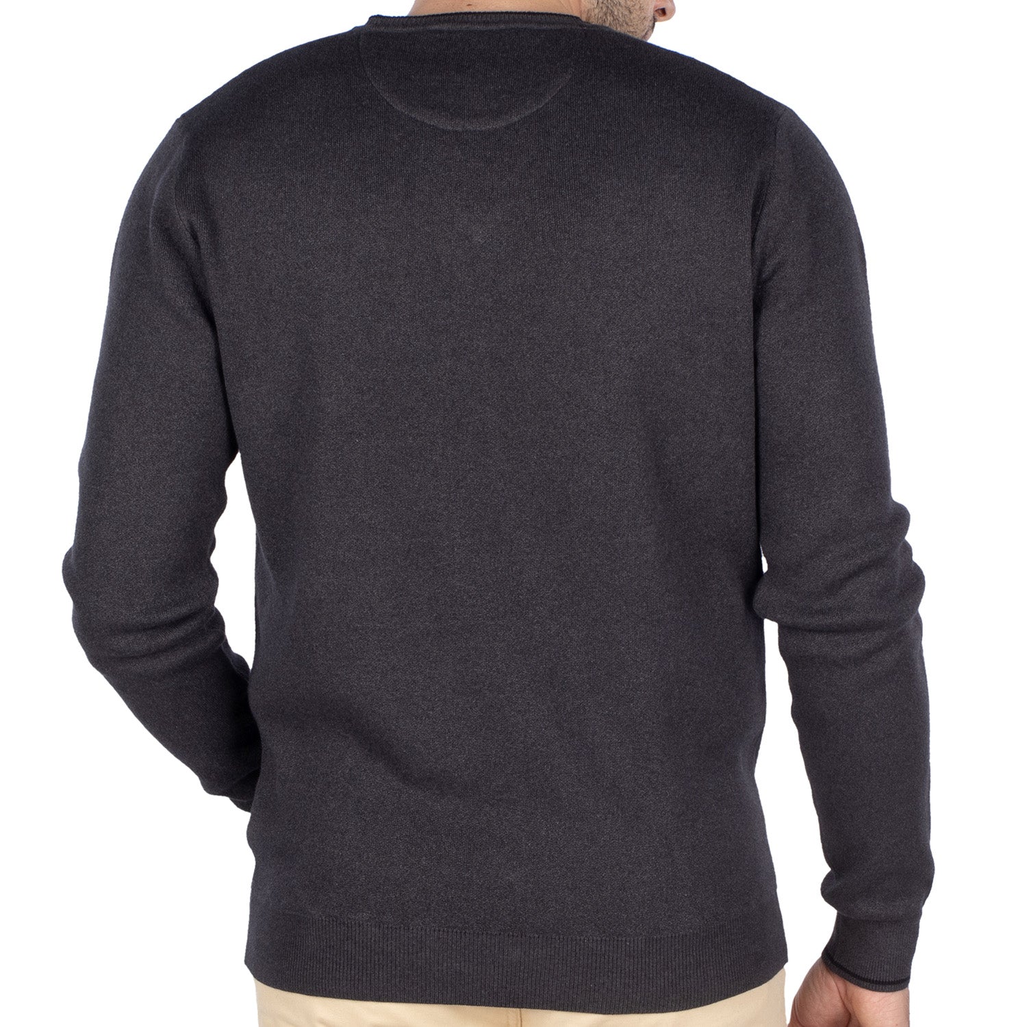 Pull Basic Col V Gris Anthracite