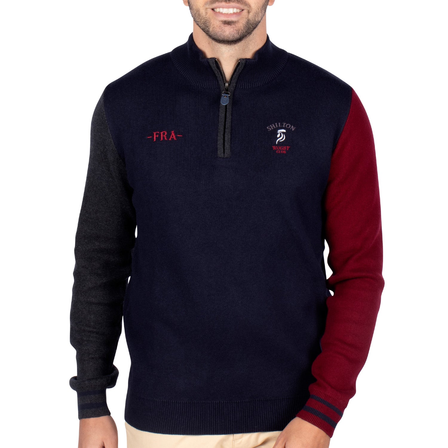 Pull Tricolore Rugby Navy