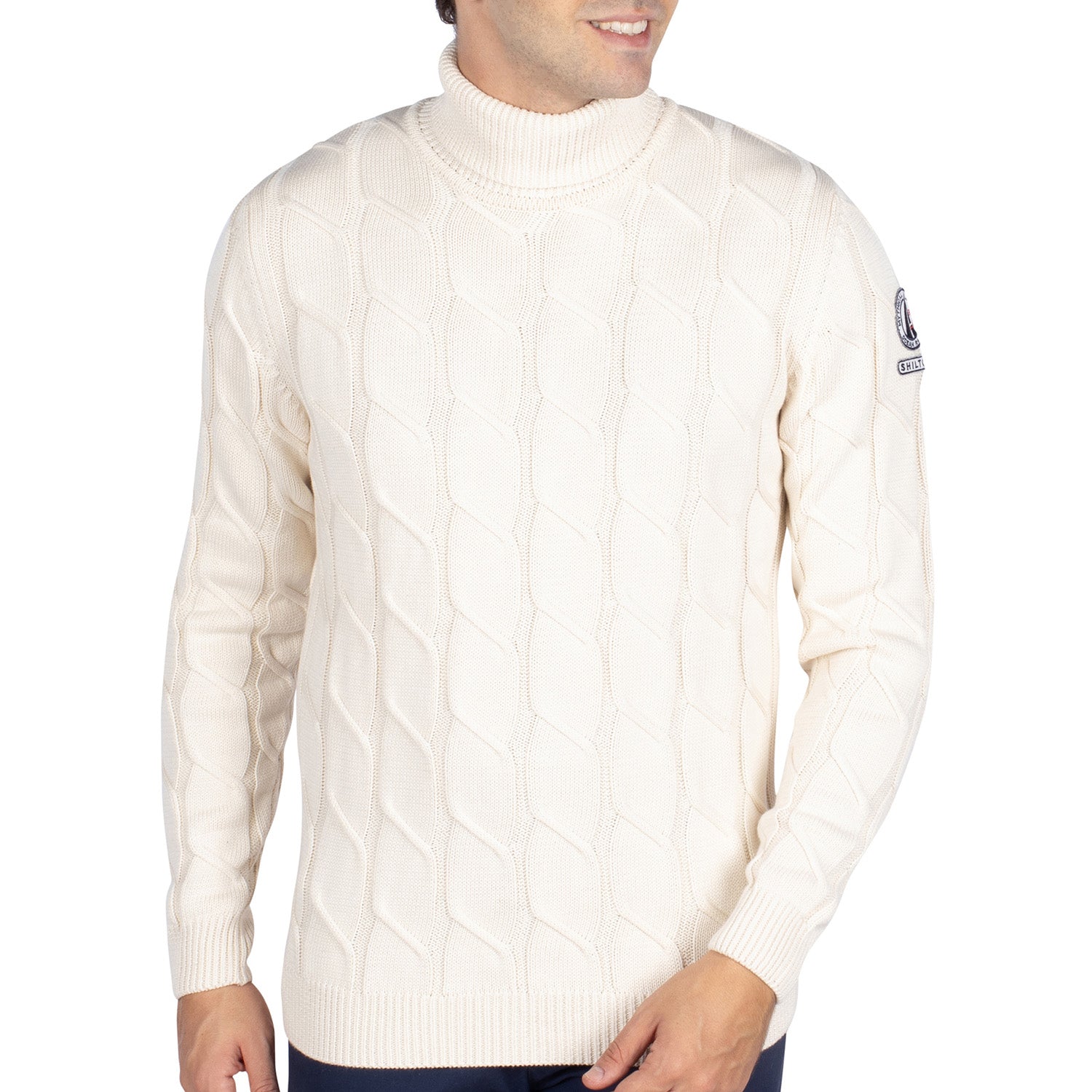 Pull Col Roule Torsade Ecru