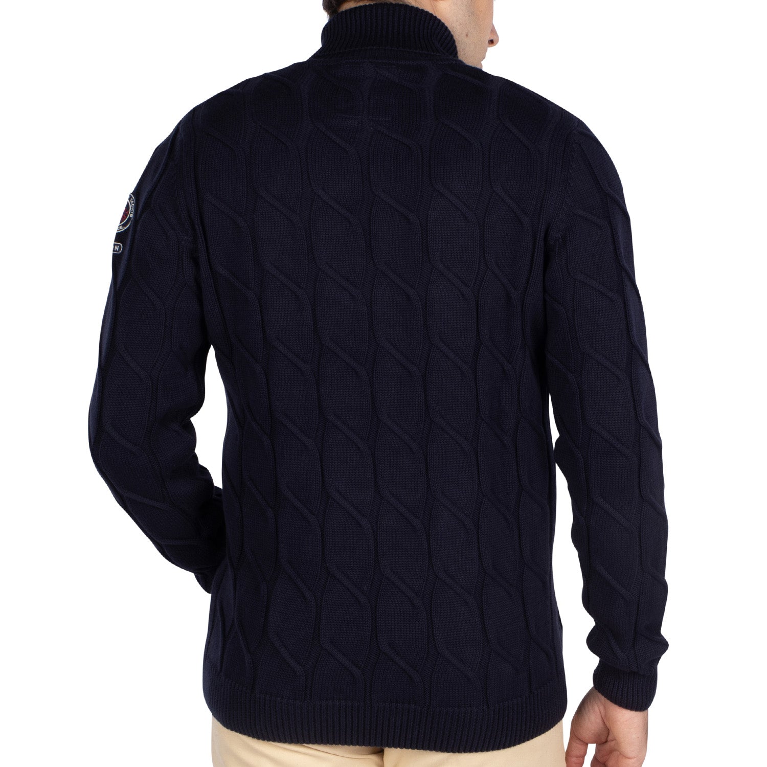 Pull Col Roule Torsade Navy