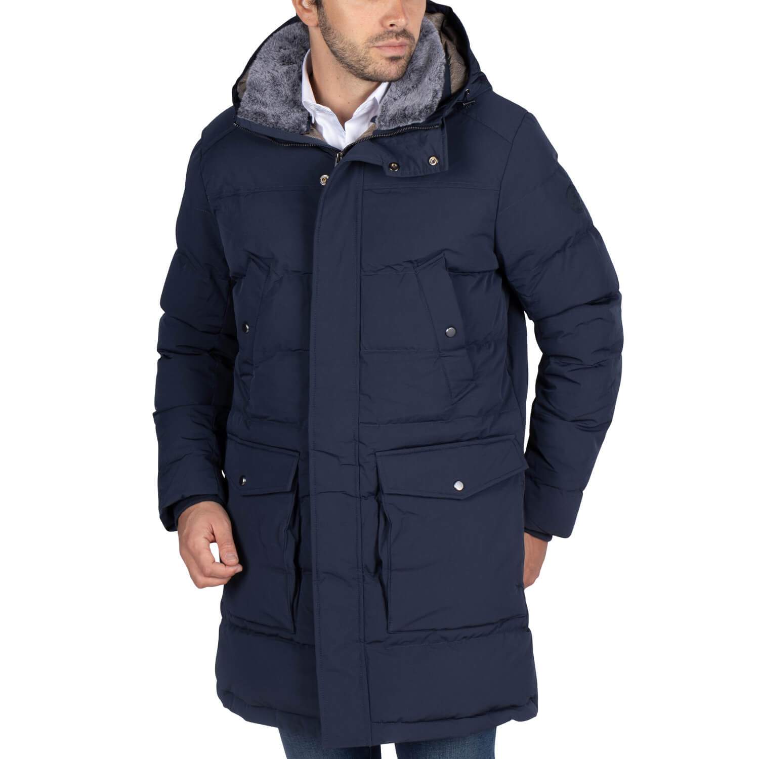 Parka Fourrure Coq Navy