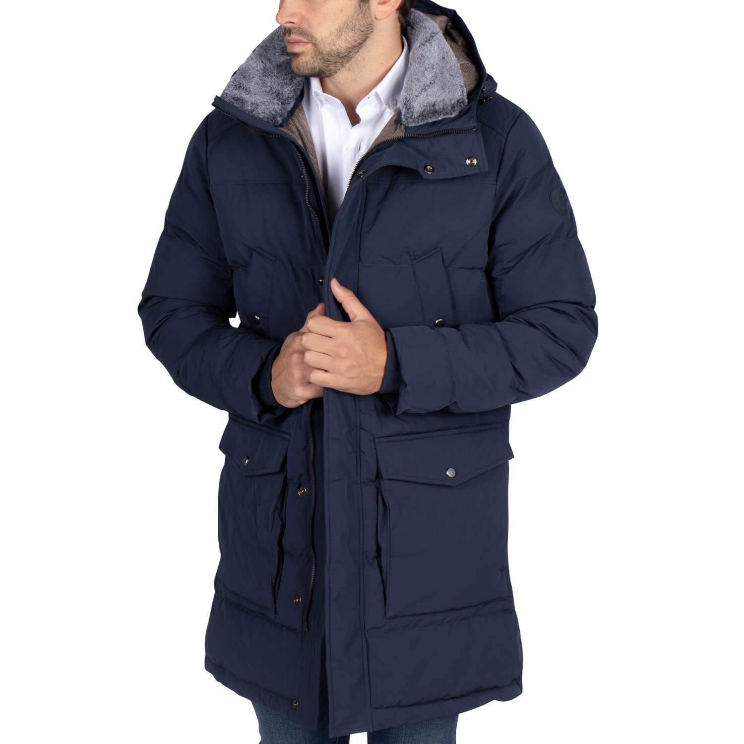 Parka Fourrure Coq Navy