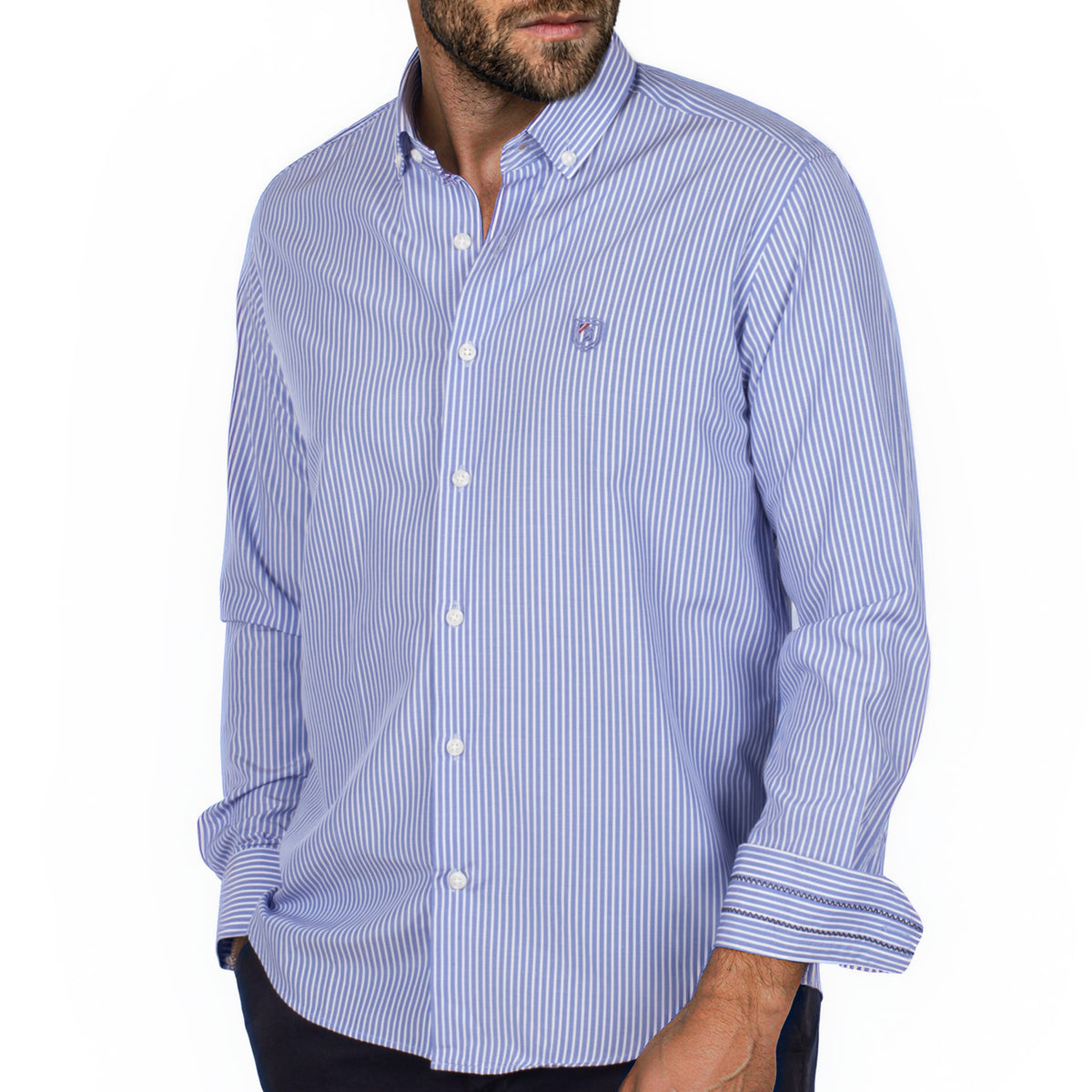 Chemise à rayures argentière