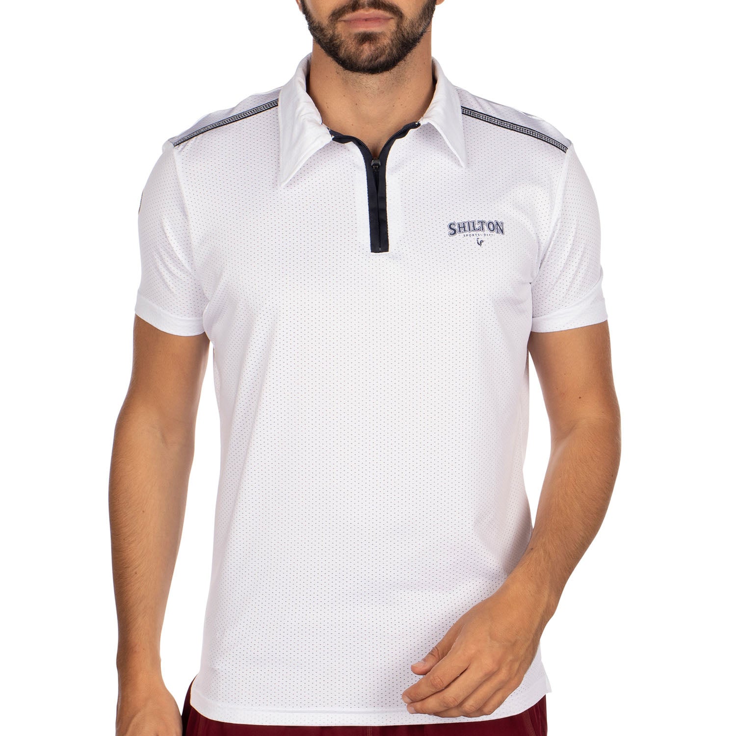 Polo de sport zippé perforé