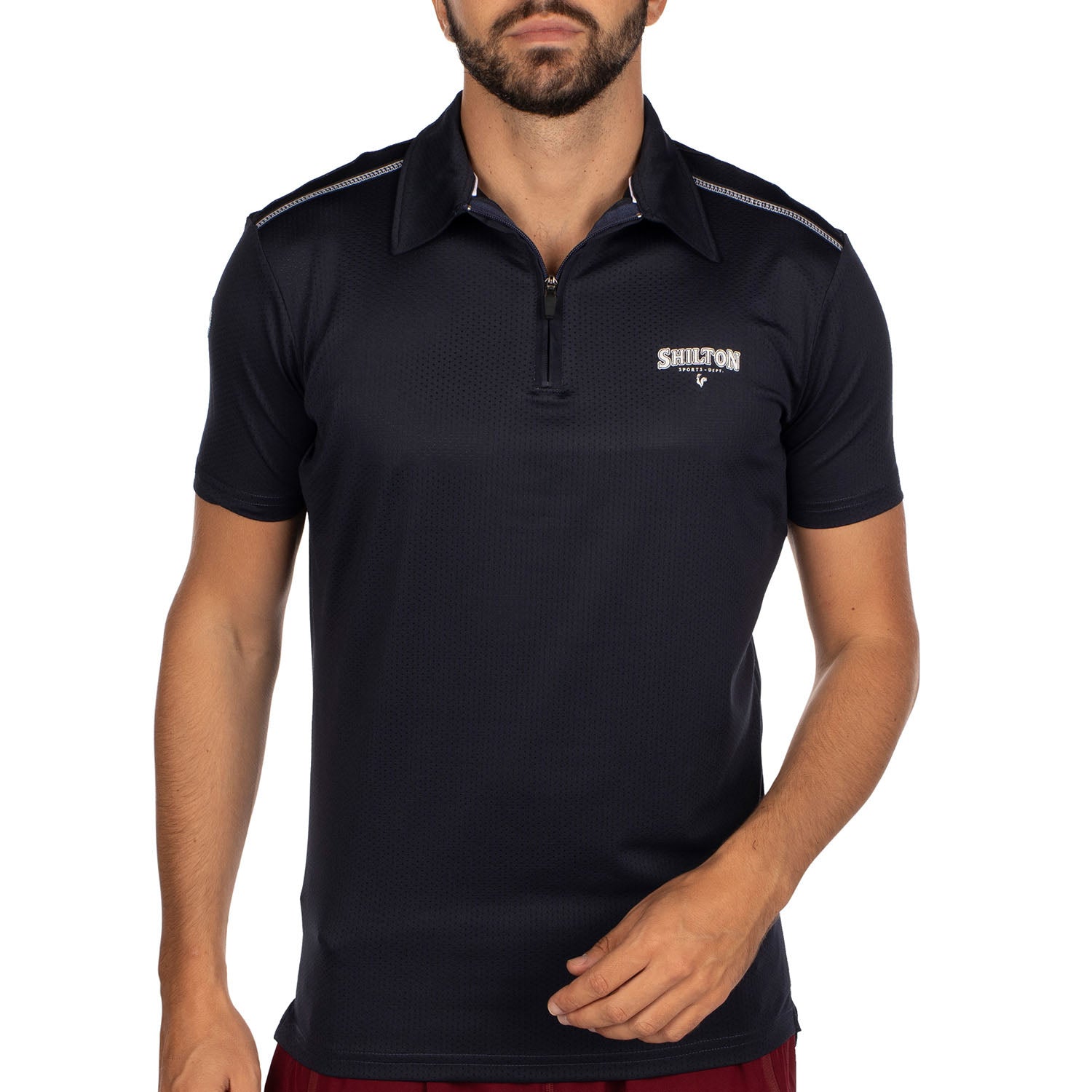 Polo de sport zippé perforé