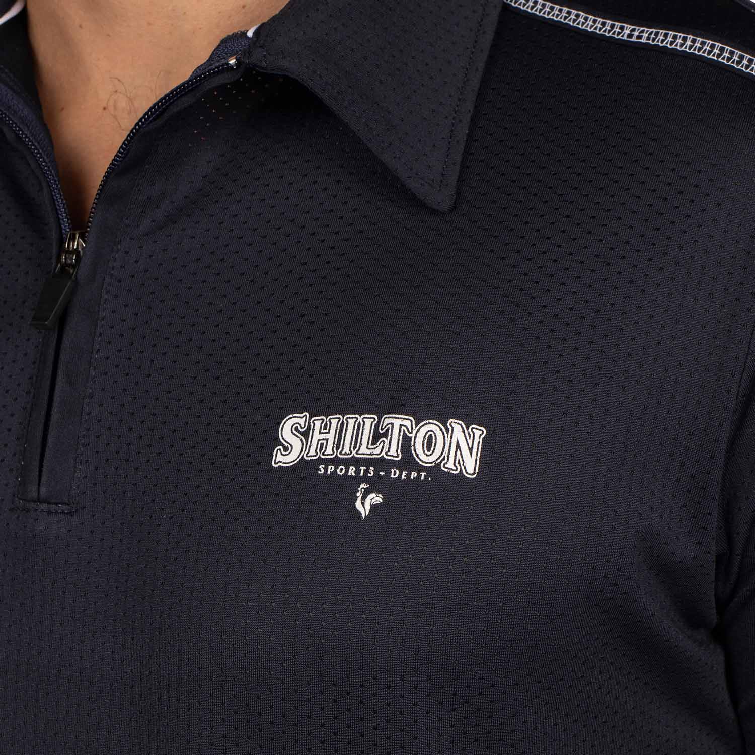 Polo de sport zippé perforé