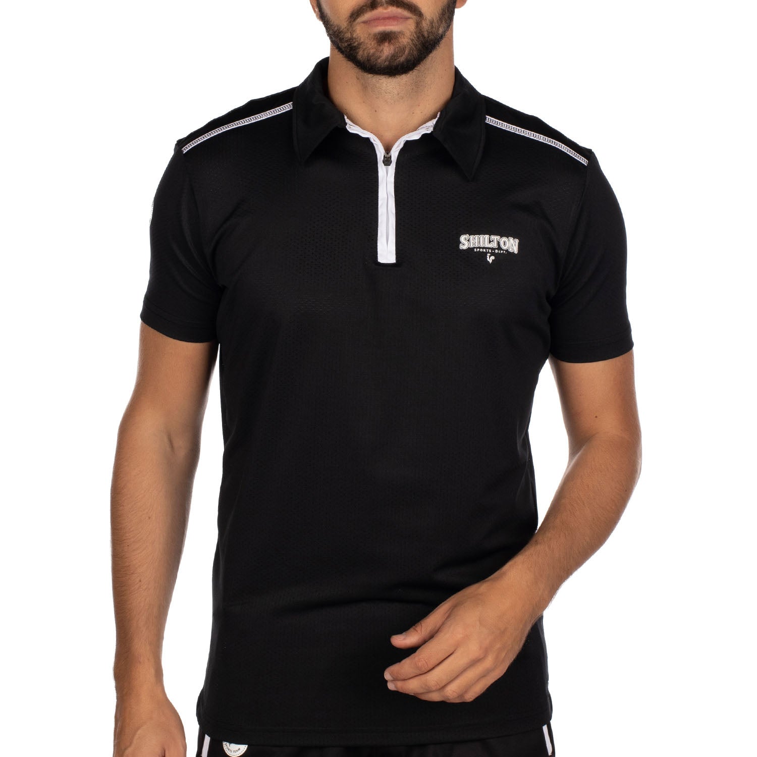Polo de sport zippé perforé