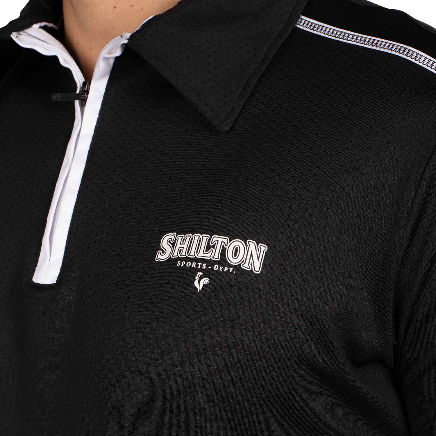 Polo de sport zippé perforé