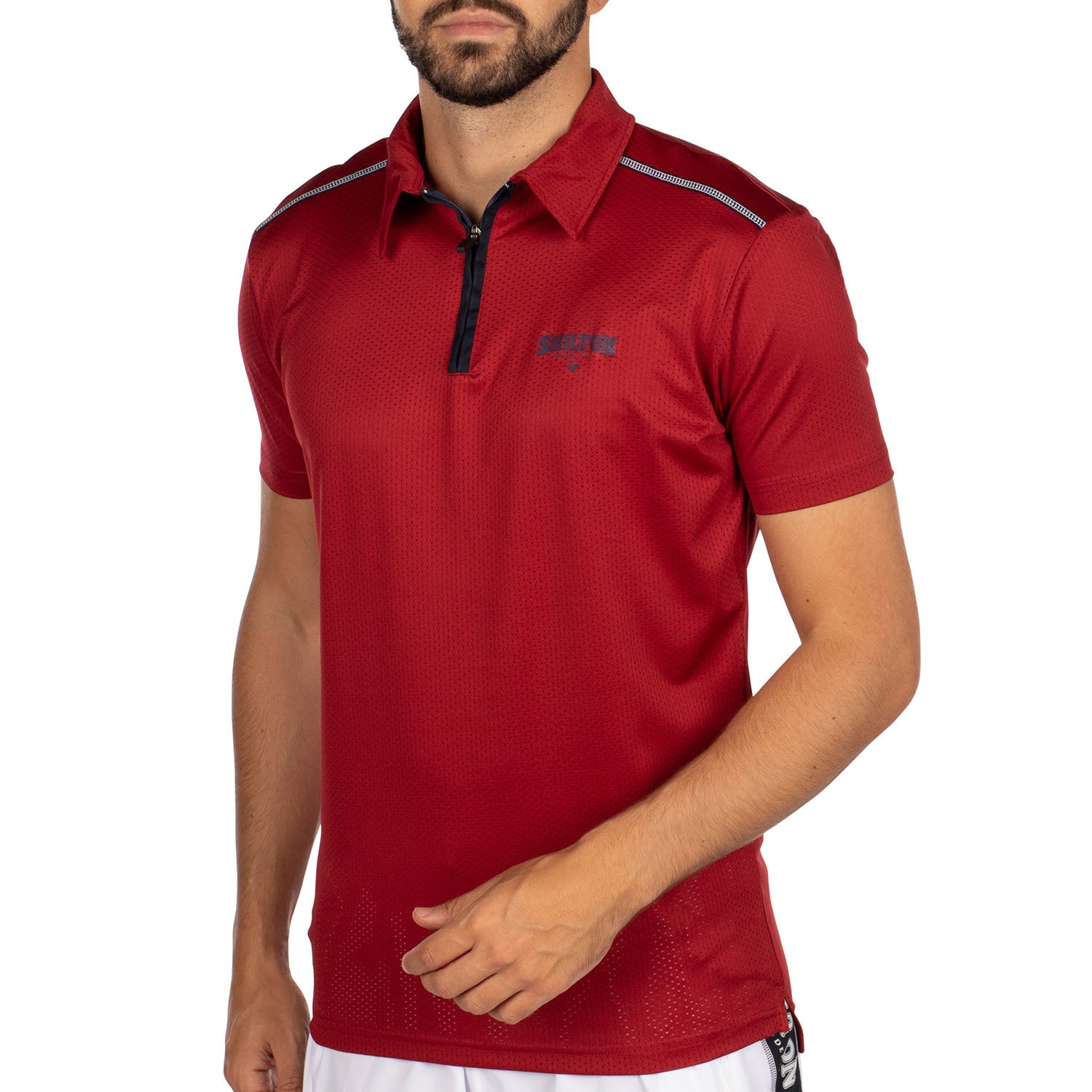 Polo de sport zippé perforé