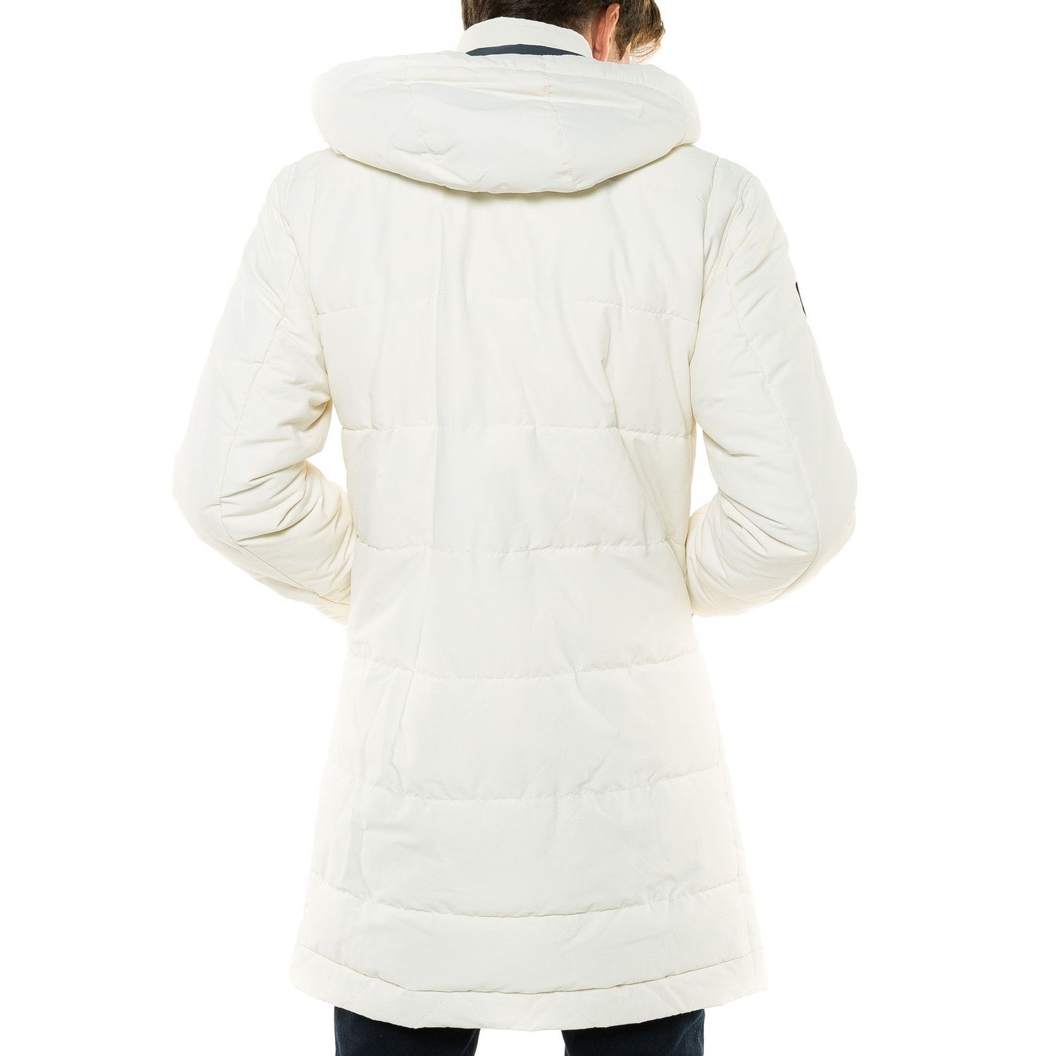 Ecru Long Coat - back view - Shilton