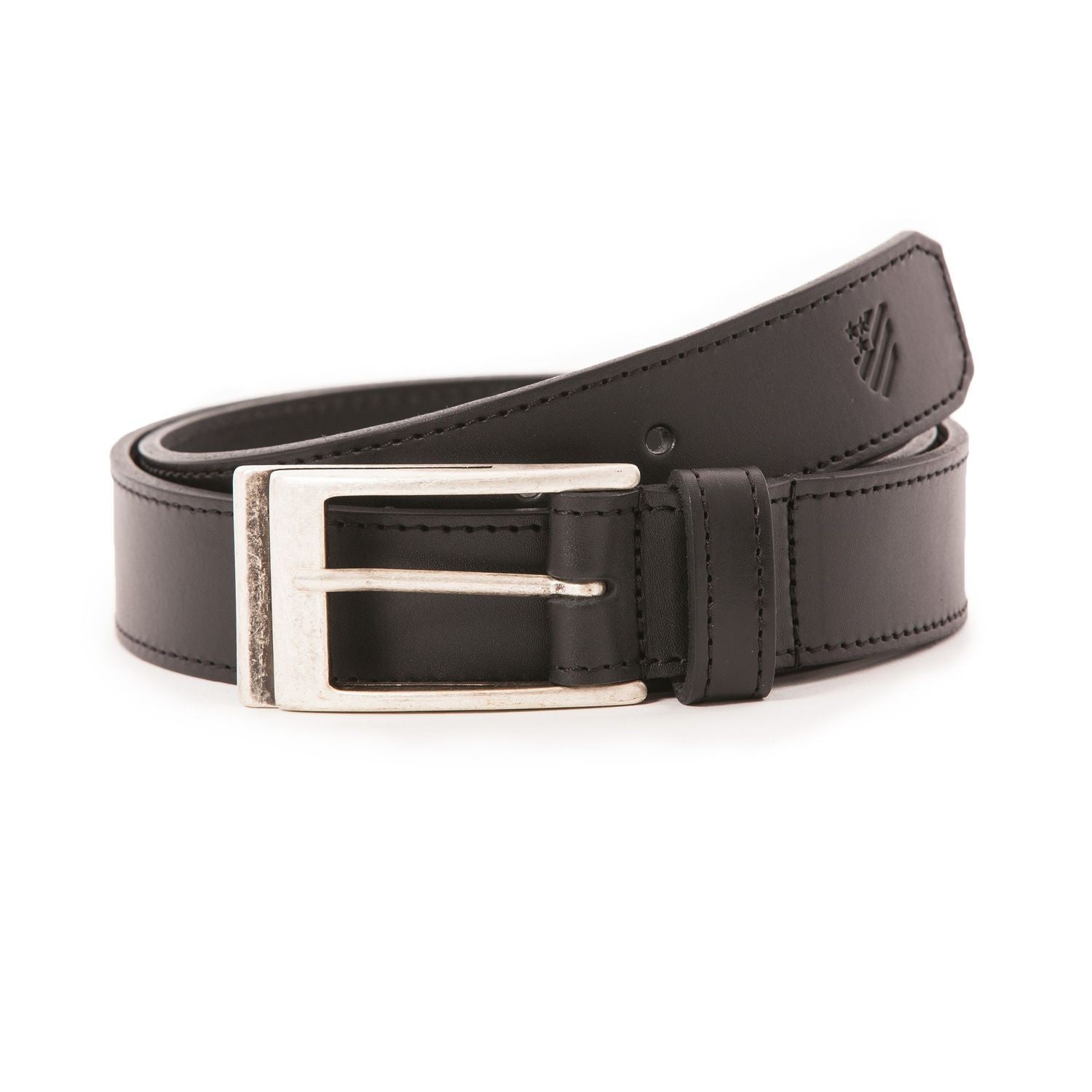 Black cowhide leather belt - Shilton