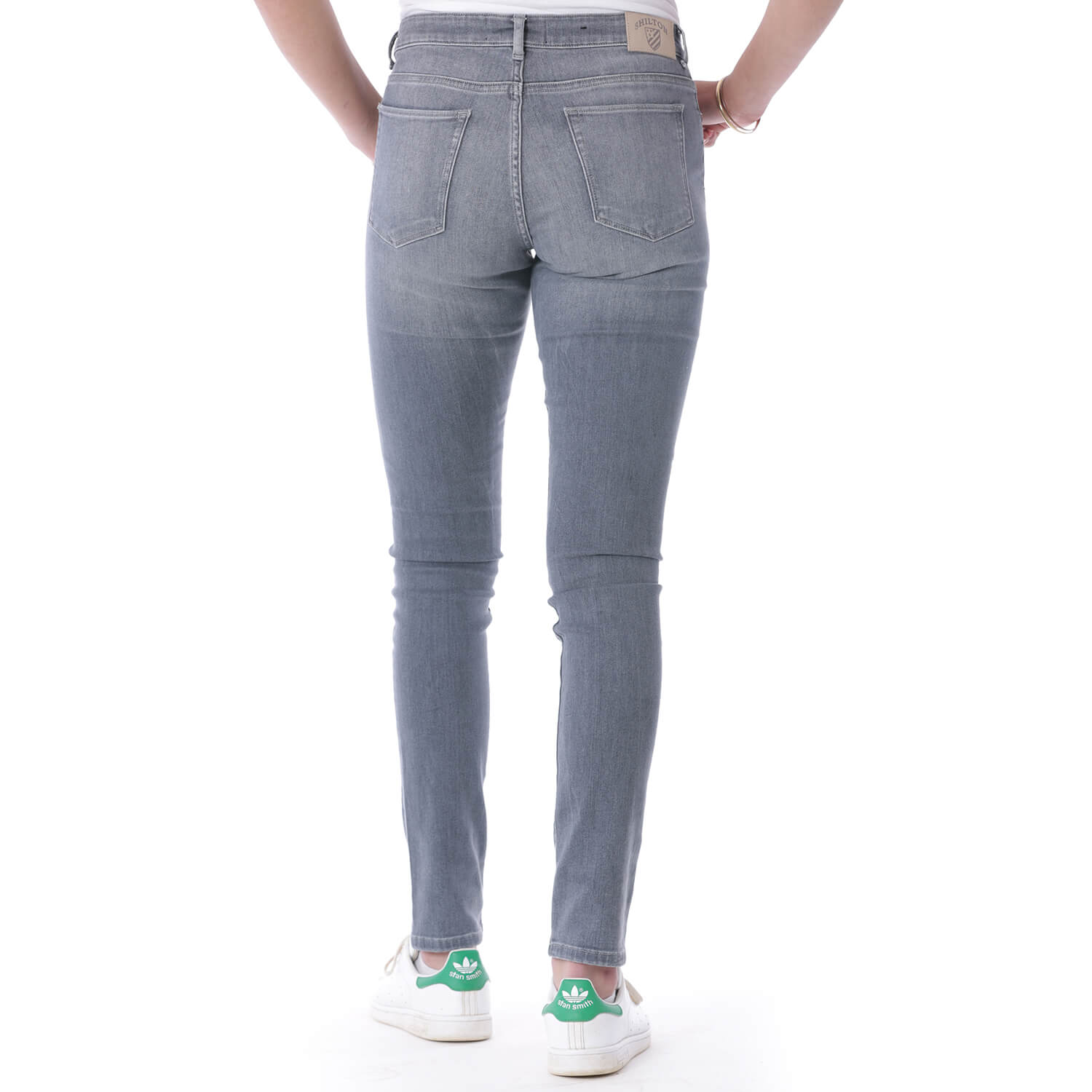 Women's Light Grey Jeans - back view - Shilton