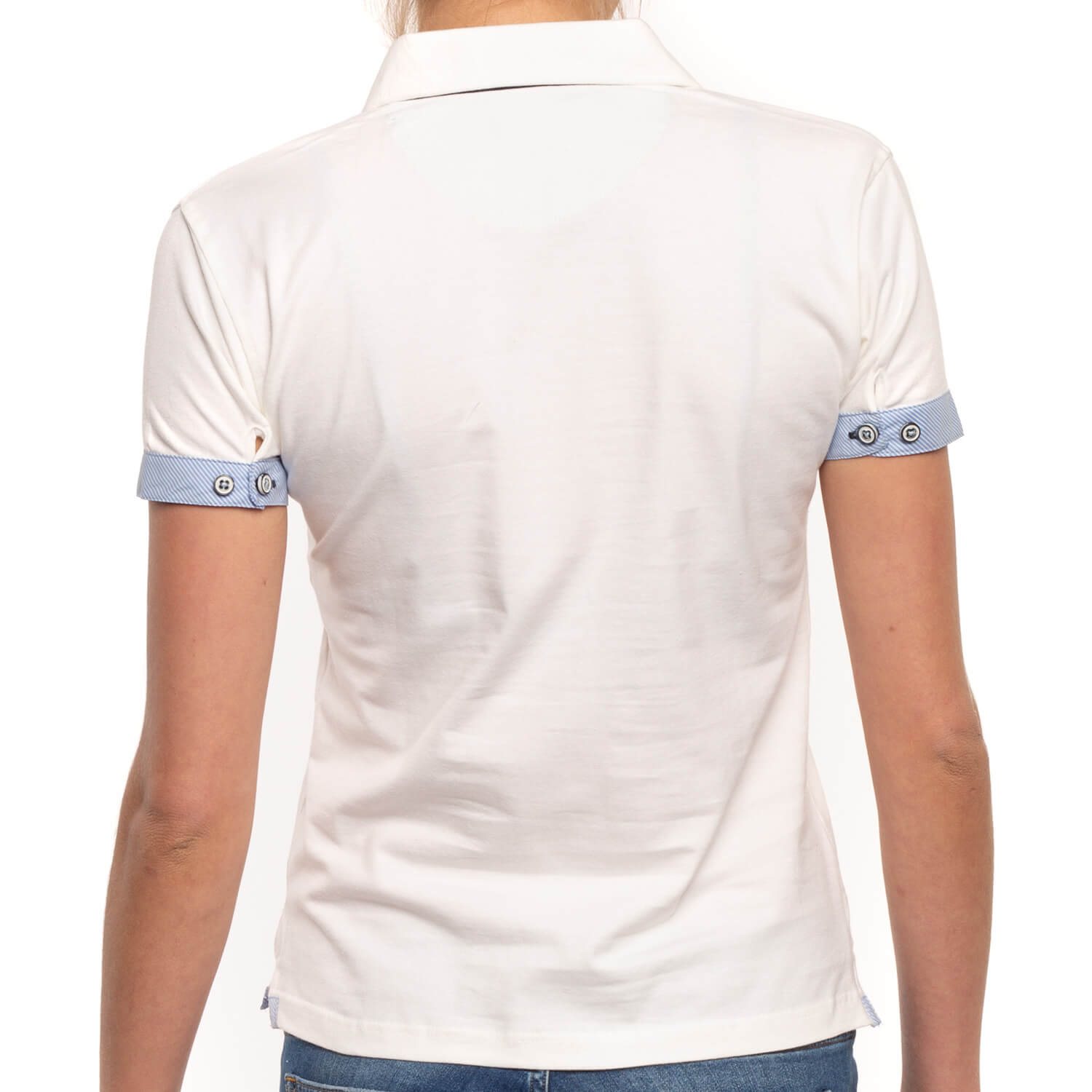 Polo lycra miss White - back view - Shilton
