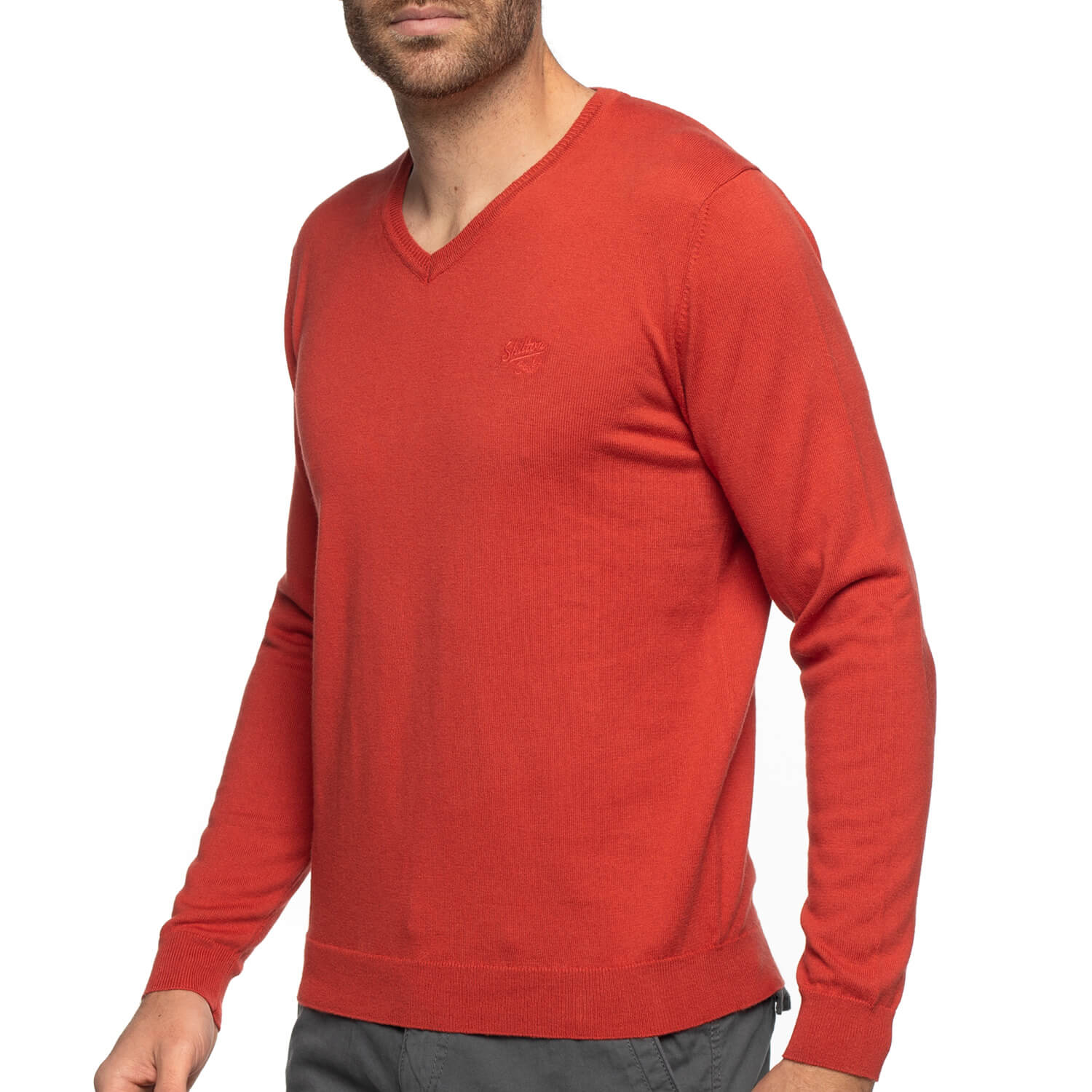 Cashmere cotton v-neck sweater