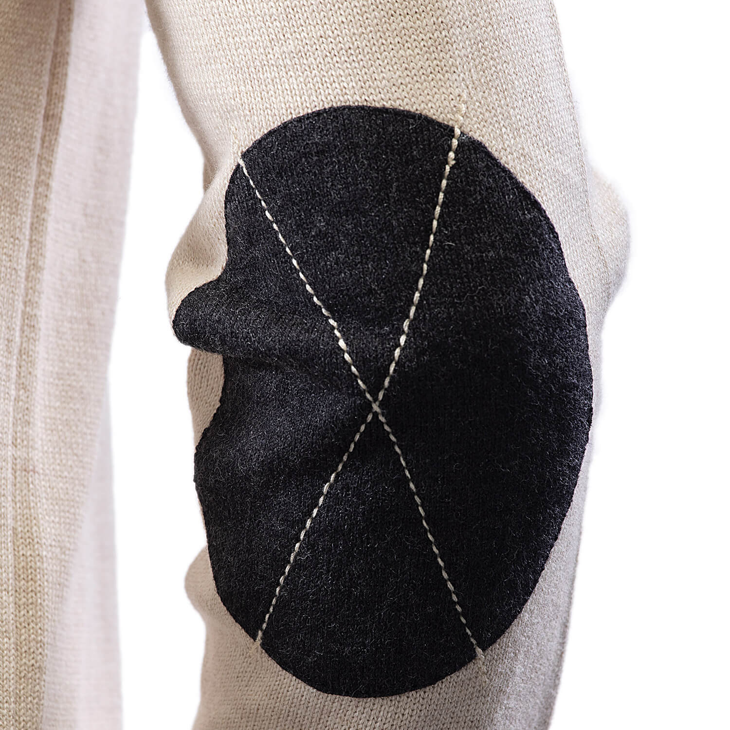V-neck patch sweater