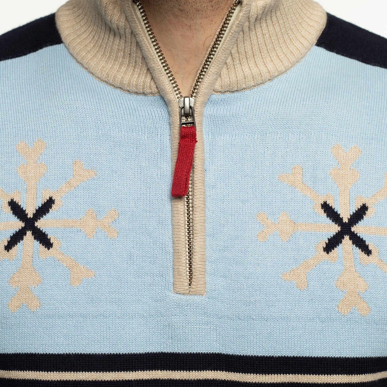 Ecru Snowflake Sweater - back view - Shilton