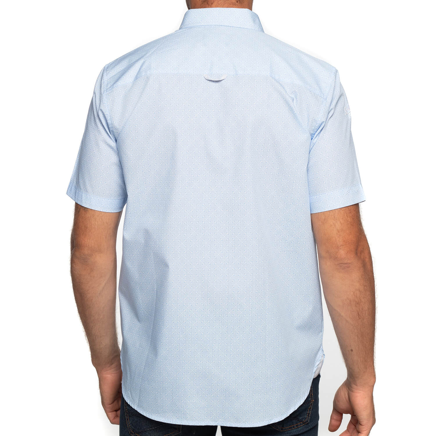 Sky printed pocket shirt - back view - Shilton