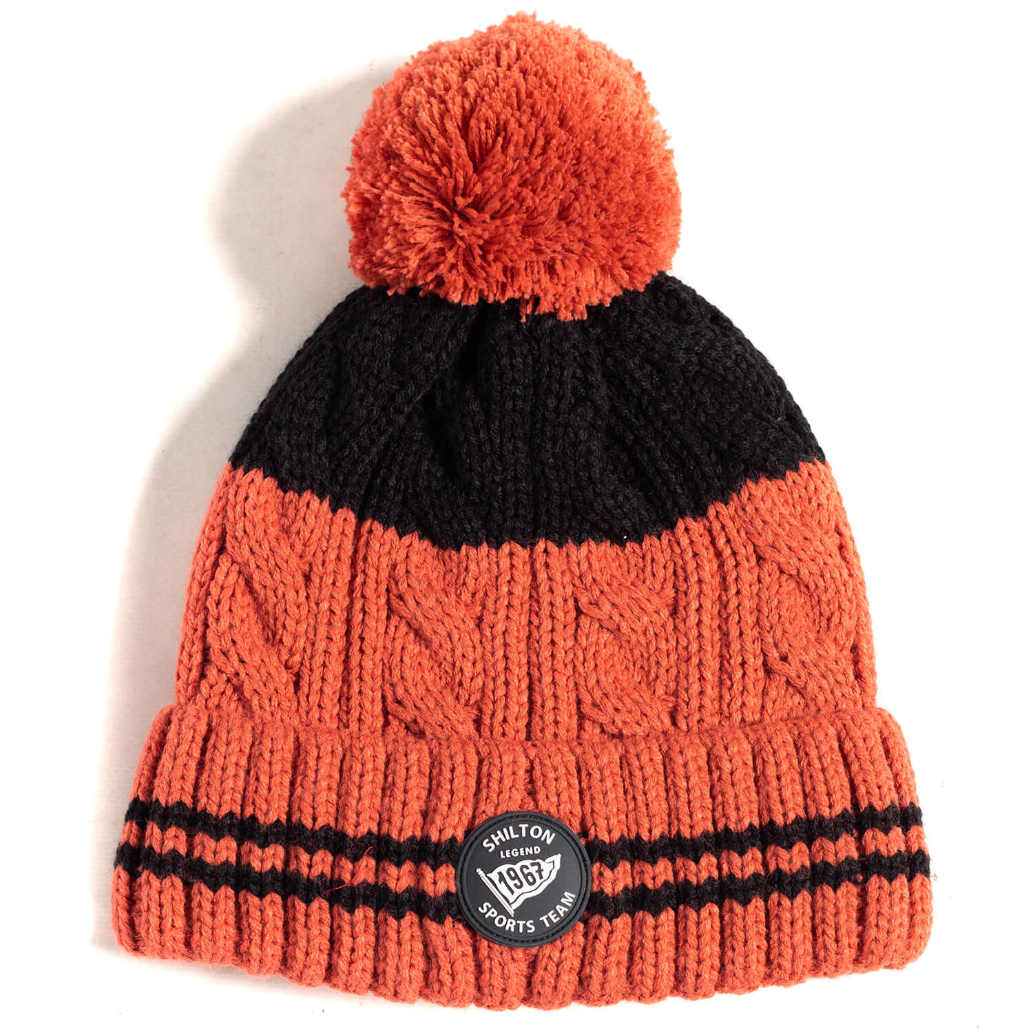 1967 Orange pompom hat - Shilton