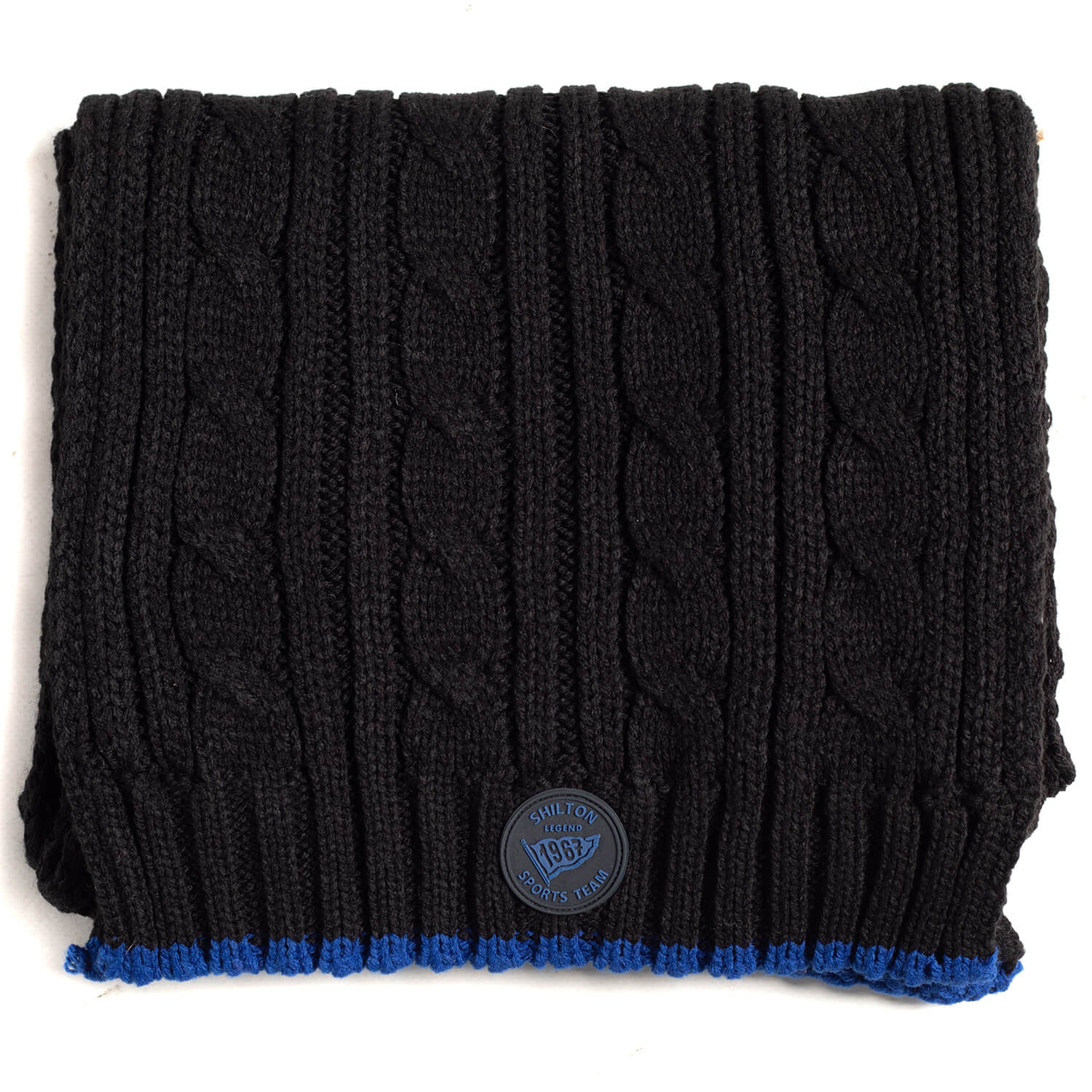 Navy Cable Scarf - Shilton