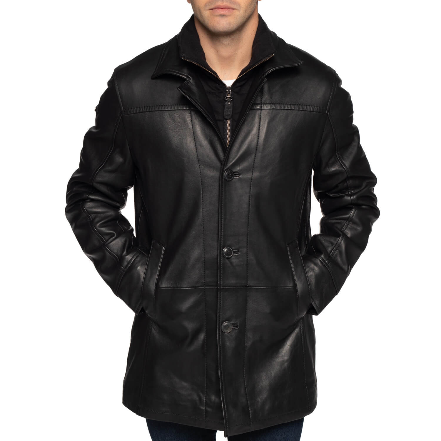Long leather jacket