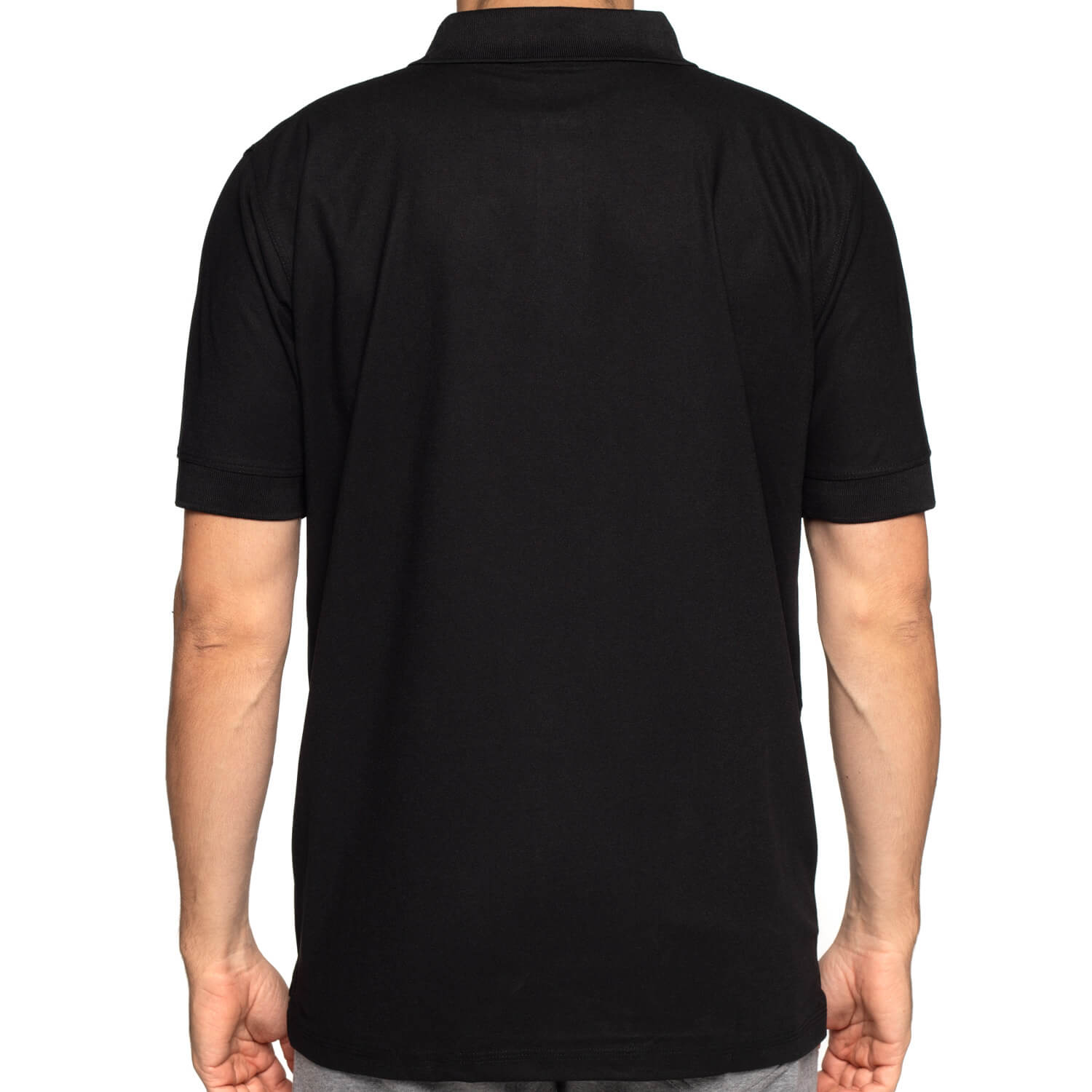 Club Sports Polo Black - back view - Shilton