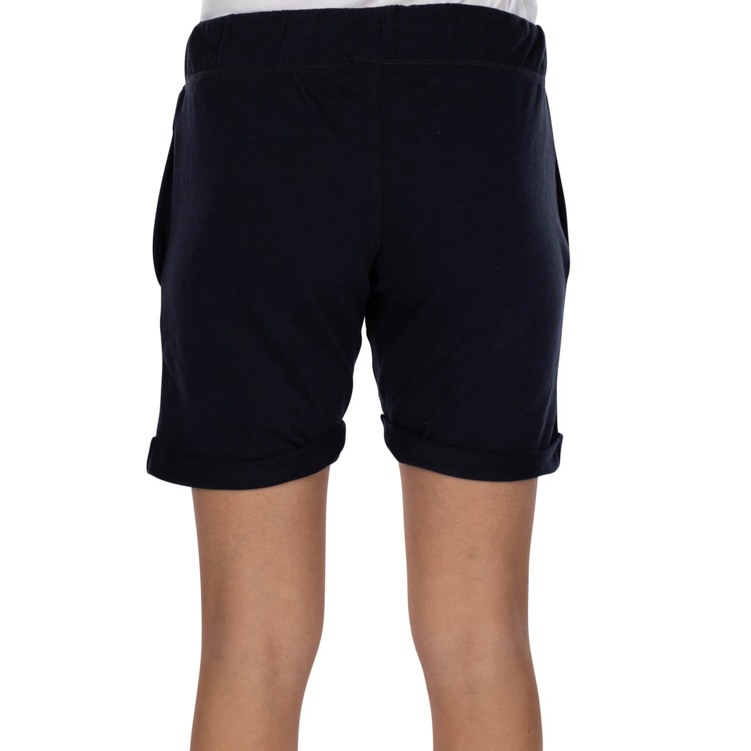 miss Navy fleece Bermuda shorts - back view - Shilton