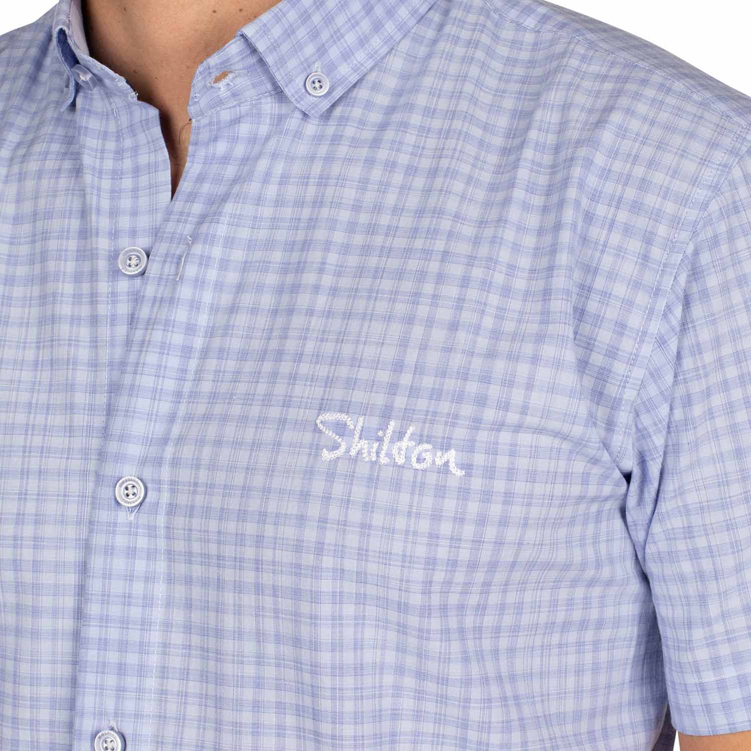Ciel denim check shirt - back view - Shilton