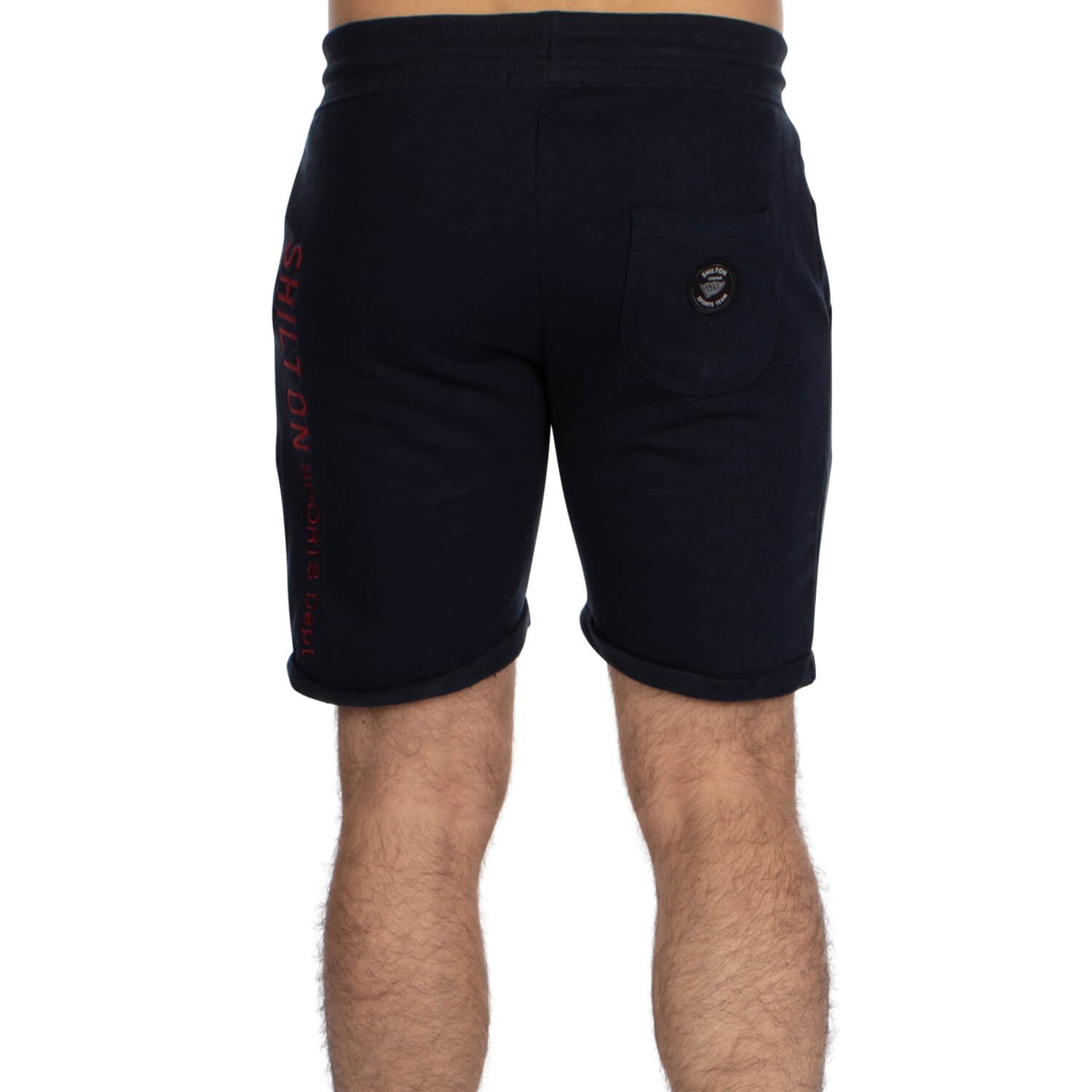 Navy unity fleece shorts - back view - Shilton
