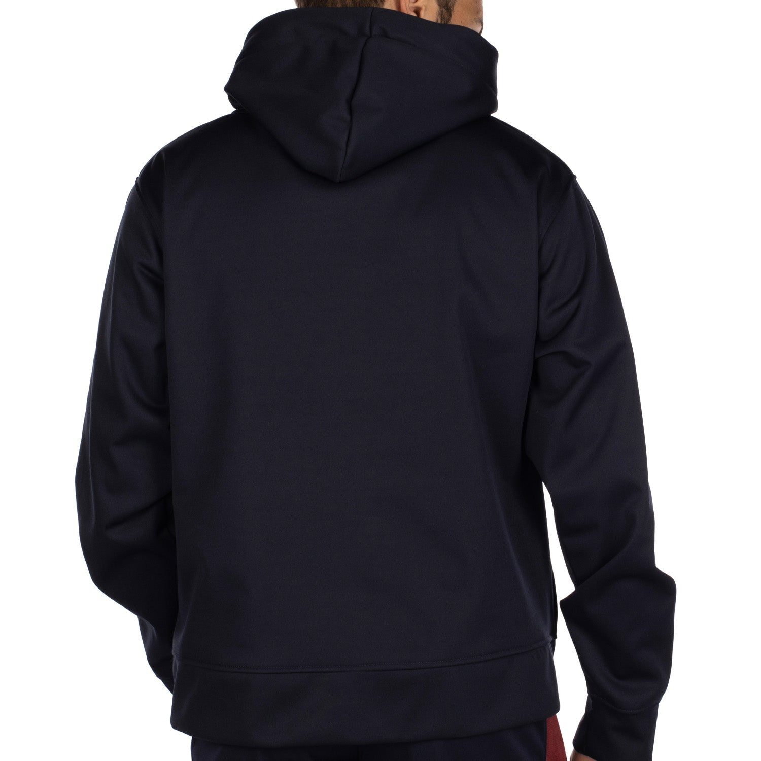 Navy water-repellent hoodie - back view - Shilton